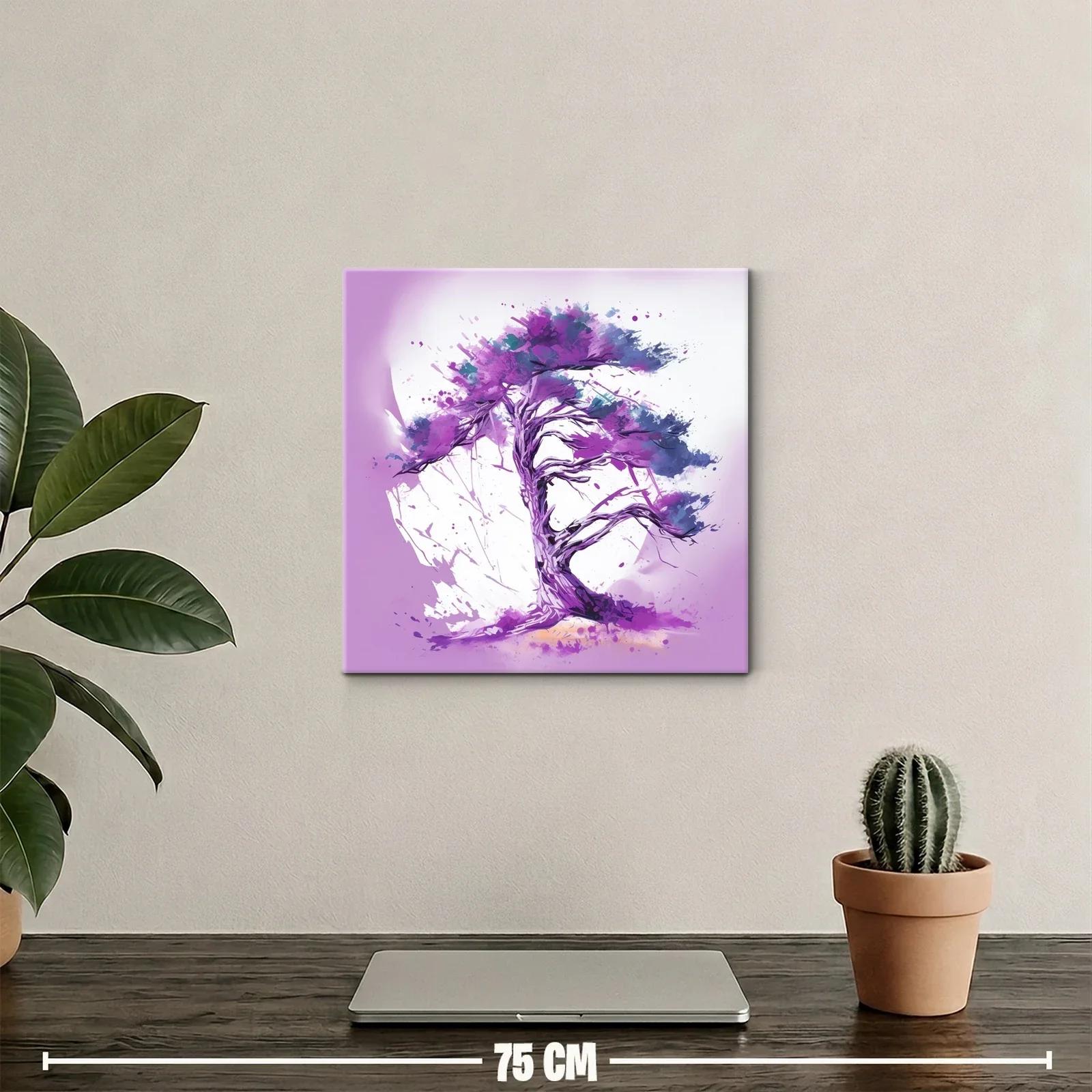 Árbol en tonos púrpura con pinceladas dinámicas — miniatura 2