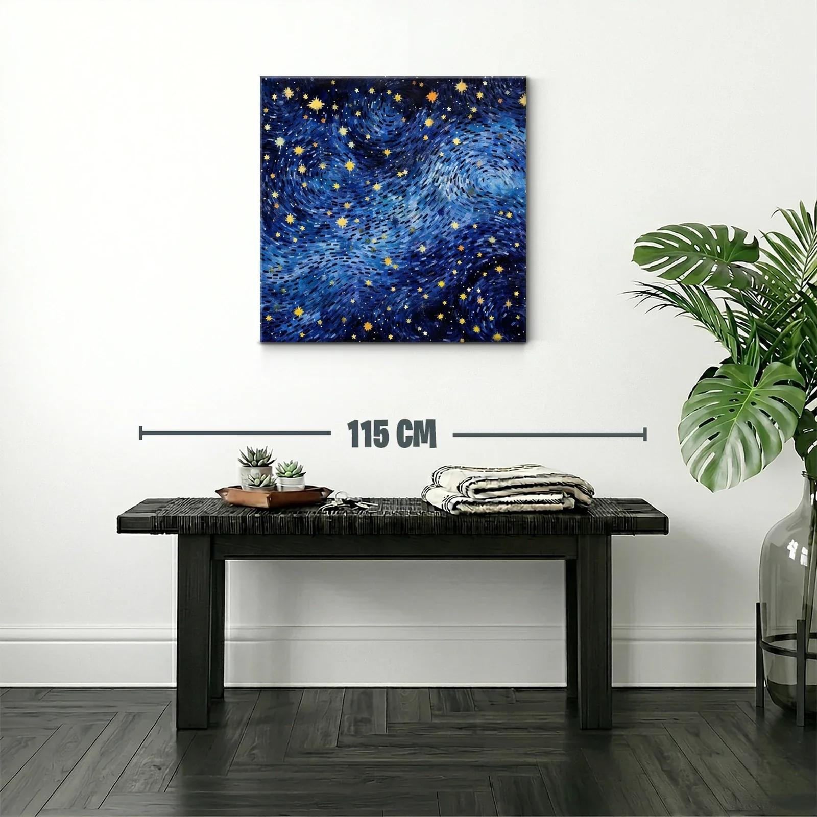 Cuadro con cielo estrellado vibrante y dinámico — miniatura 2