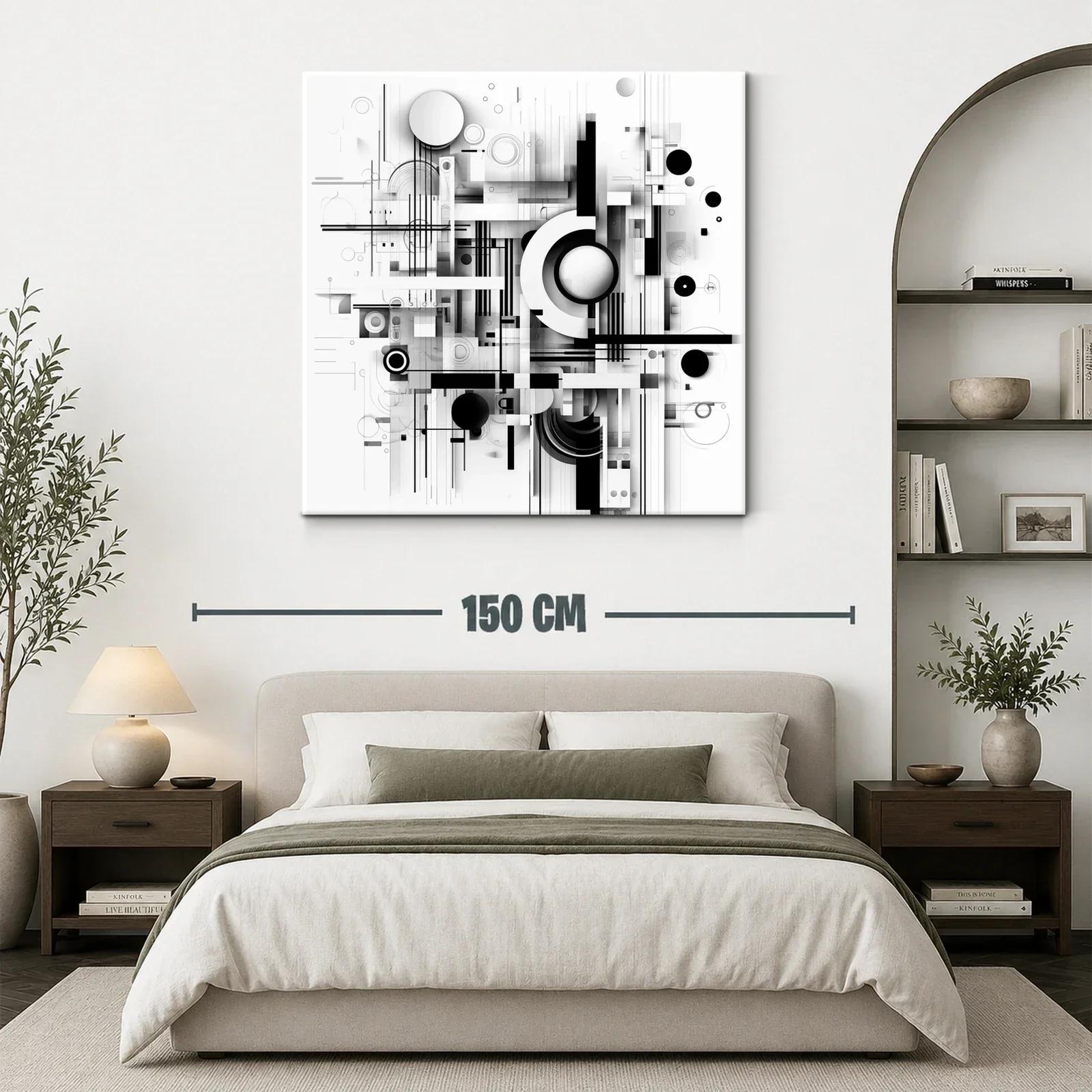 Composición geométrica abstracta en blanco y negro — miniatura 3