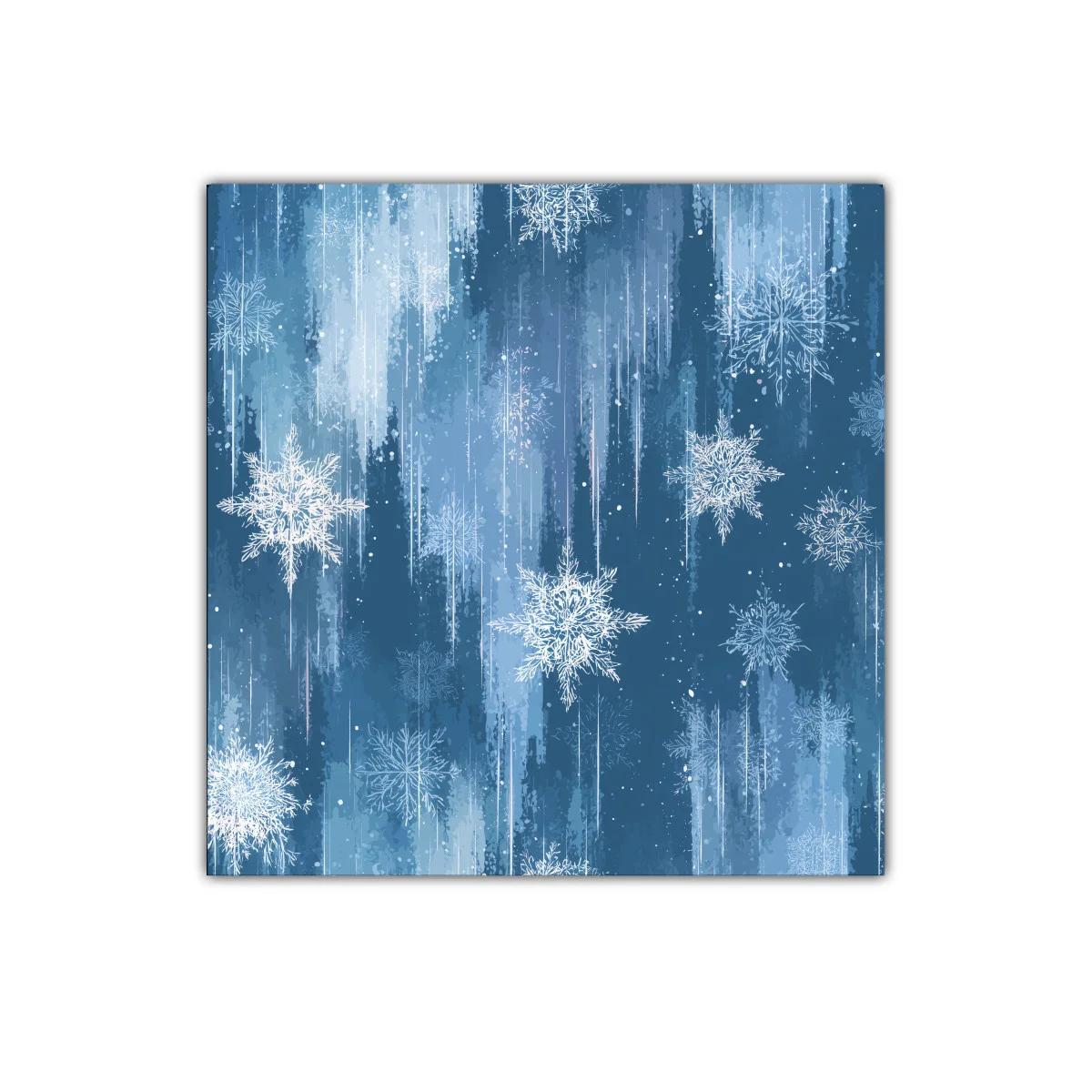Cuadro decorativo con delicados copos de nieve azules — imagen principal