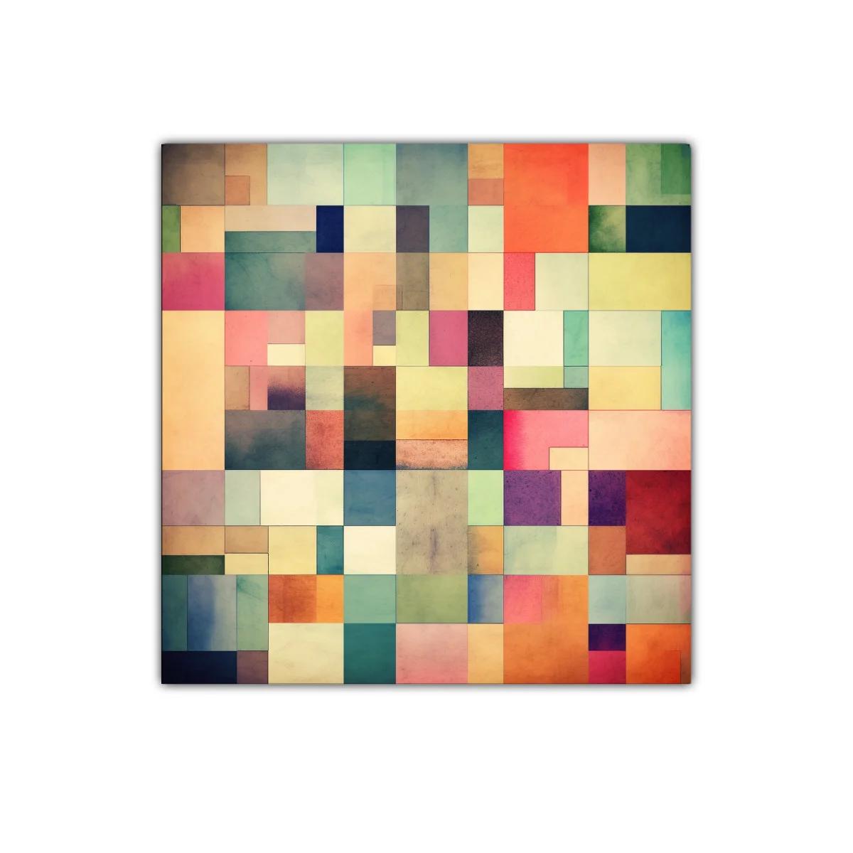 Composición geométrica vibrante con colores cálidos y fríos — imagen principal