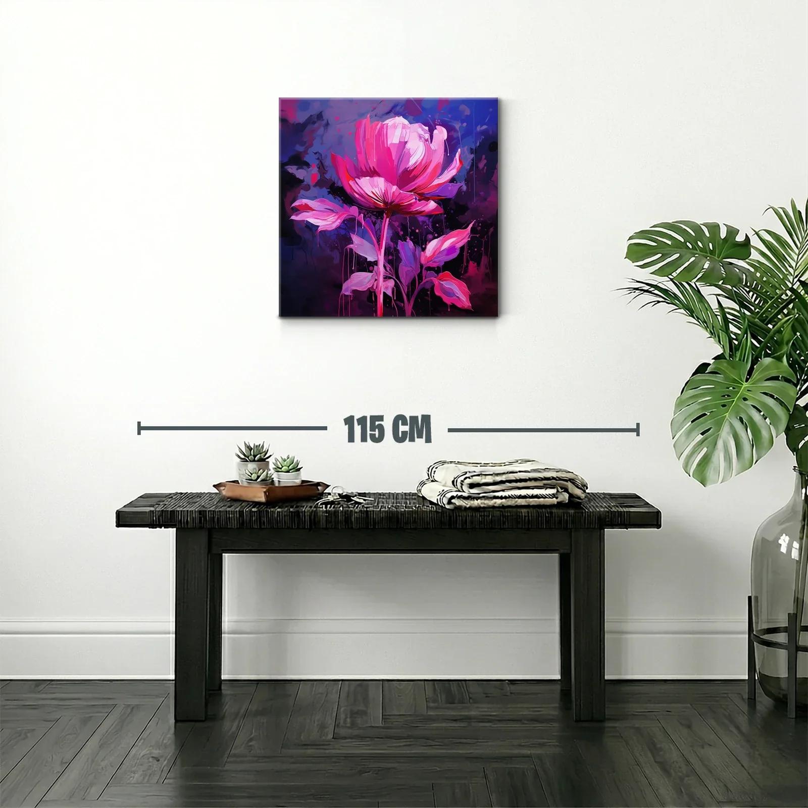 Flor vibrante en tonos rosa sobre fondo azul oscuro — miniatura 2