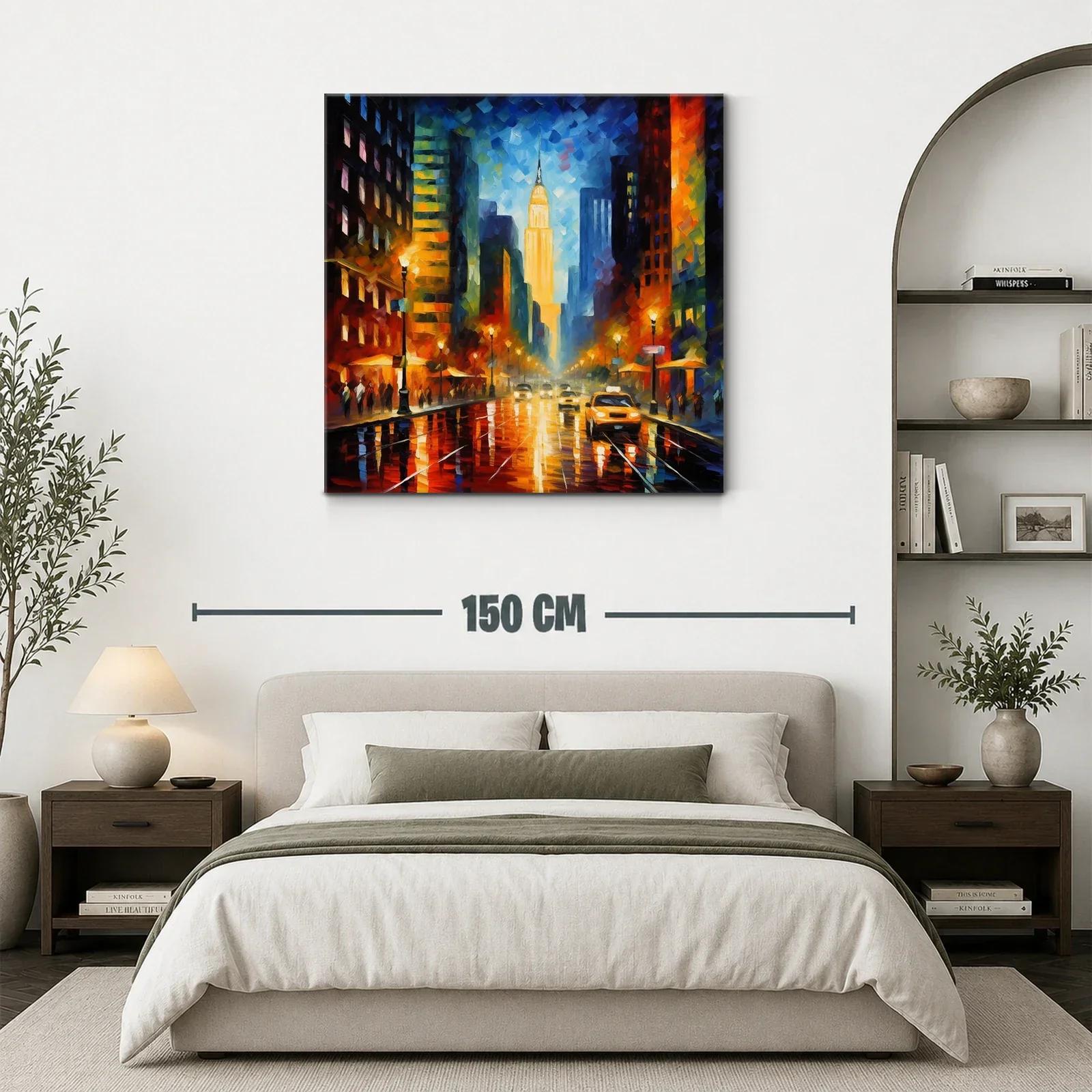 Ciudad nocturna vibrante con luces y reflejos urbanos — miniatura 3