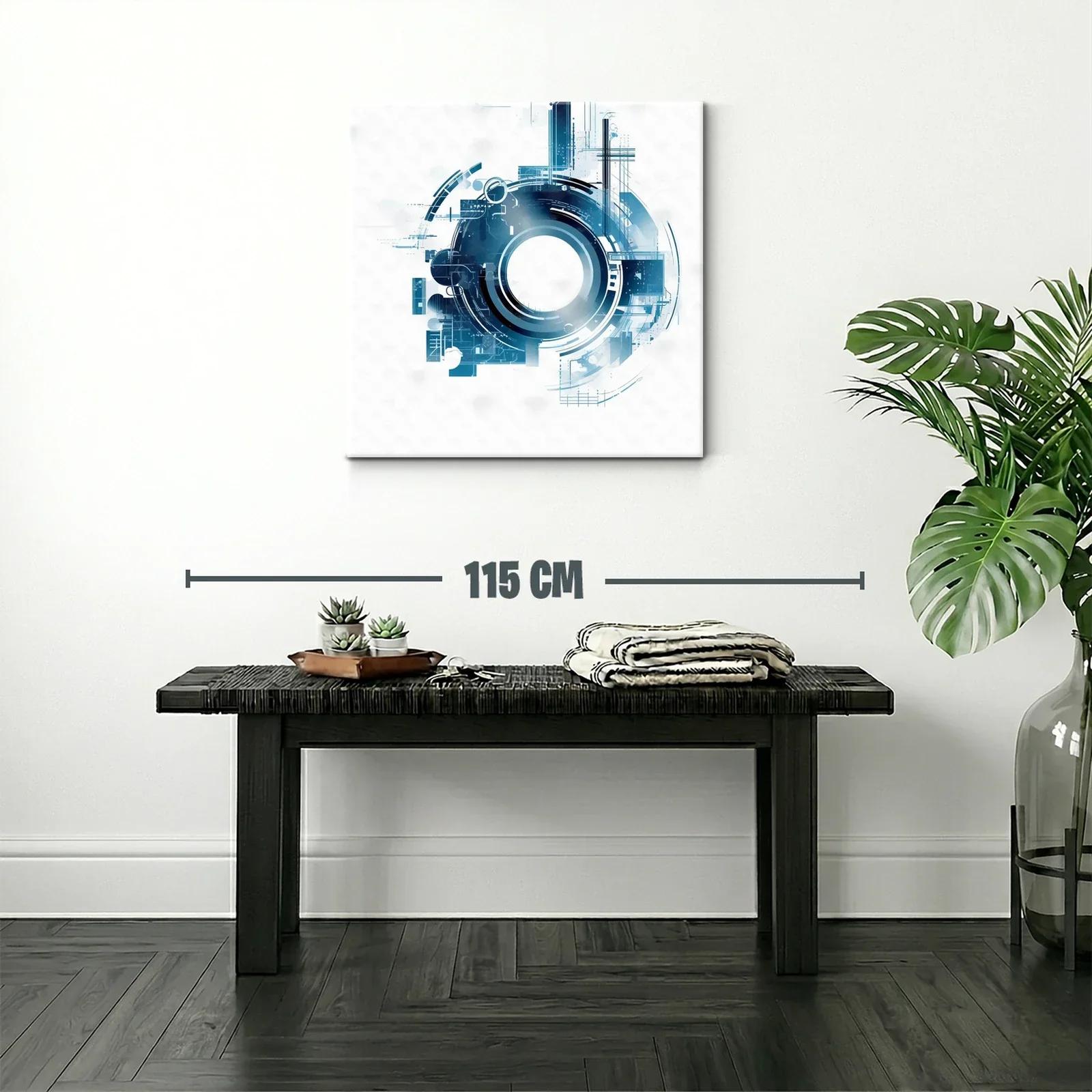 Composición abstracta circular en tonos azules y blanco — miniatura 2