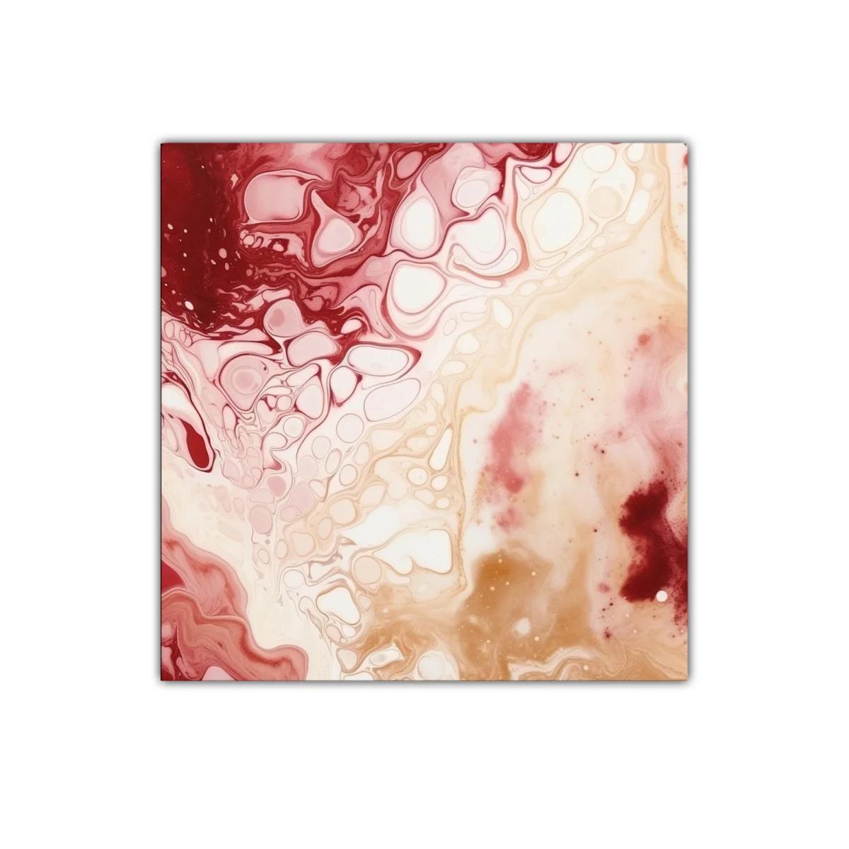 Cuadro abstracto con tonos rojos y beige para decoración — miniatura 1