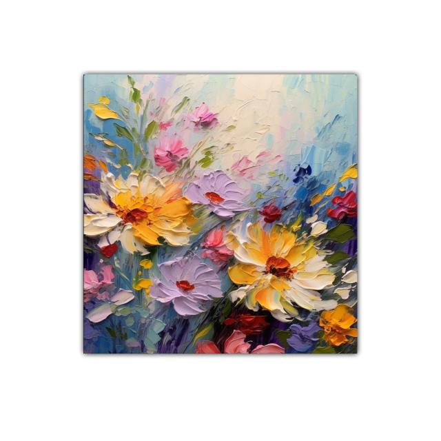 Cuadro con vibrante ramo de flores en tonos alegres