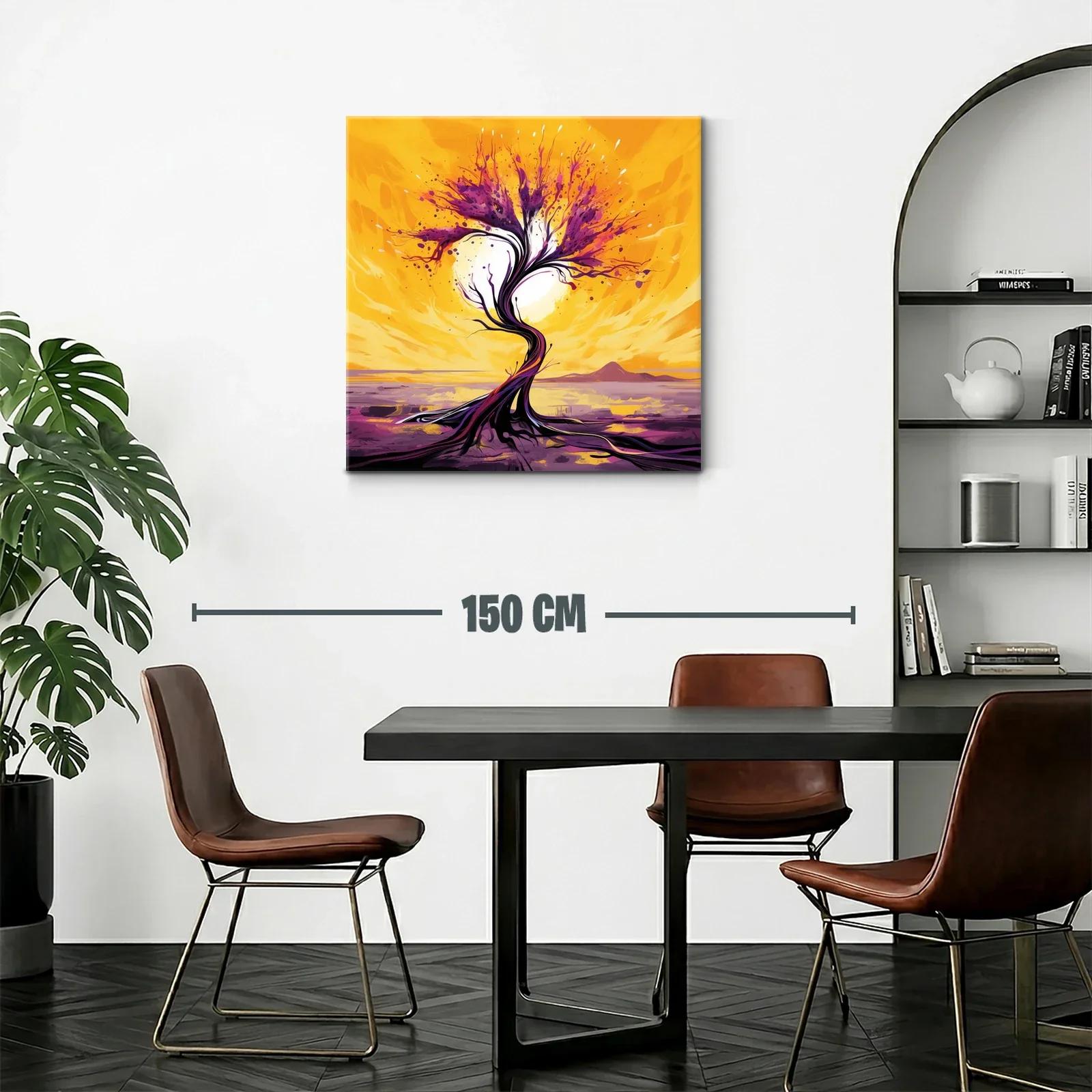 Árbol abstracto en vibrantes tonos morados y amarillos — miniatura 2