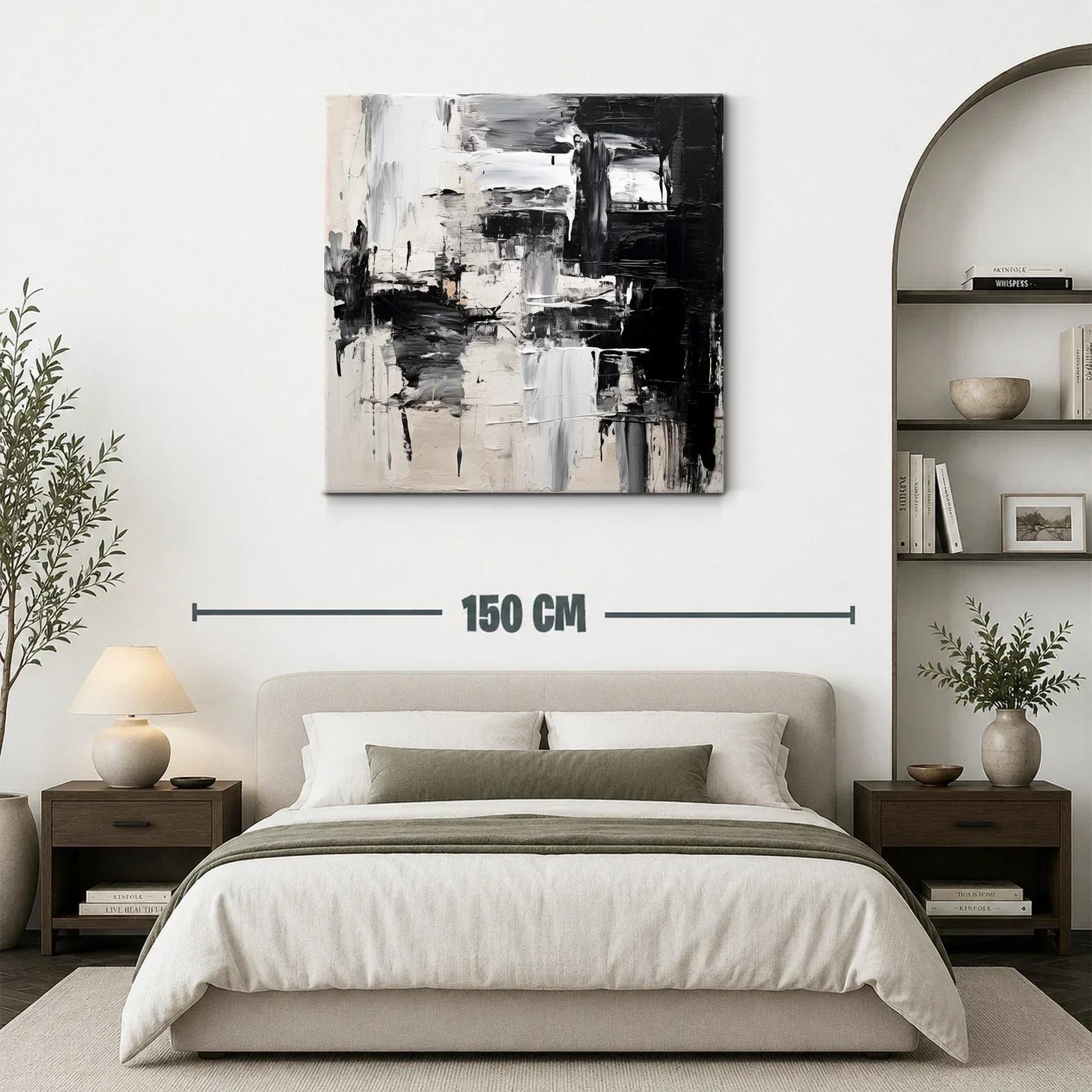 Composición abstracta en negro blanco y tonos neutros — miniatura 3