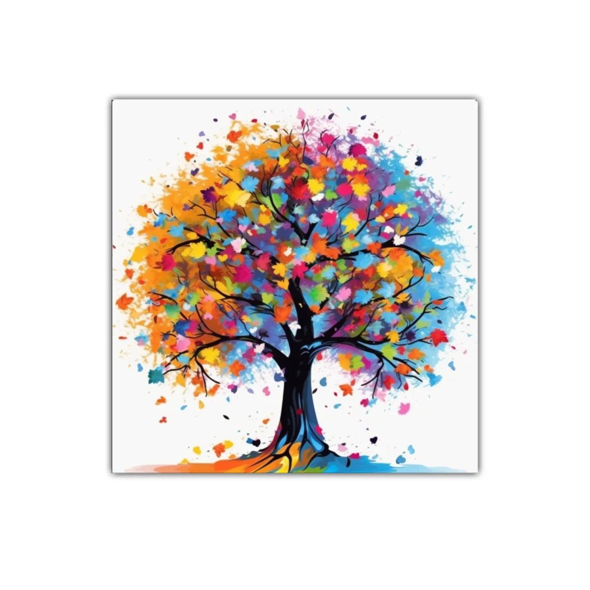 Árbol multicolor lleno de vida y energía vibrante