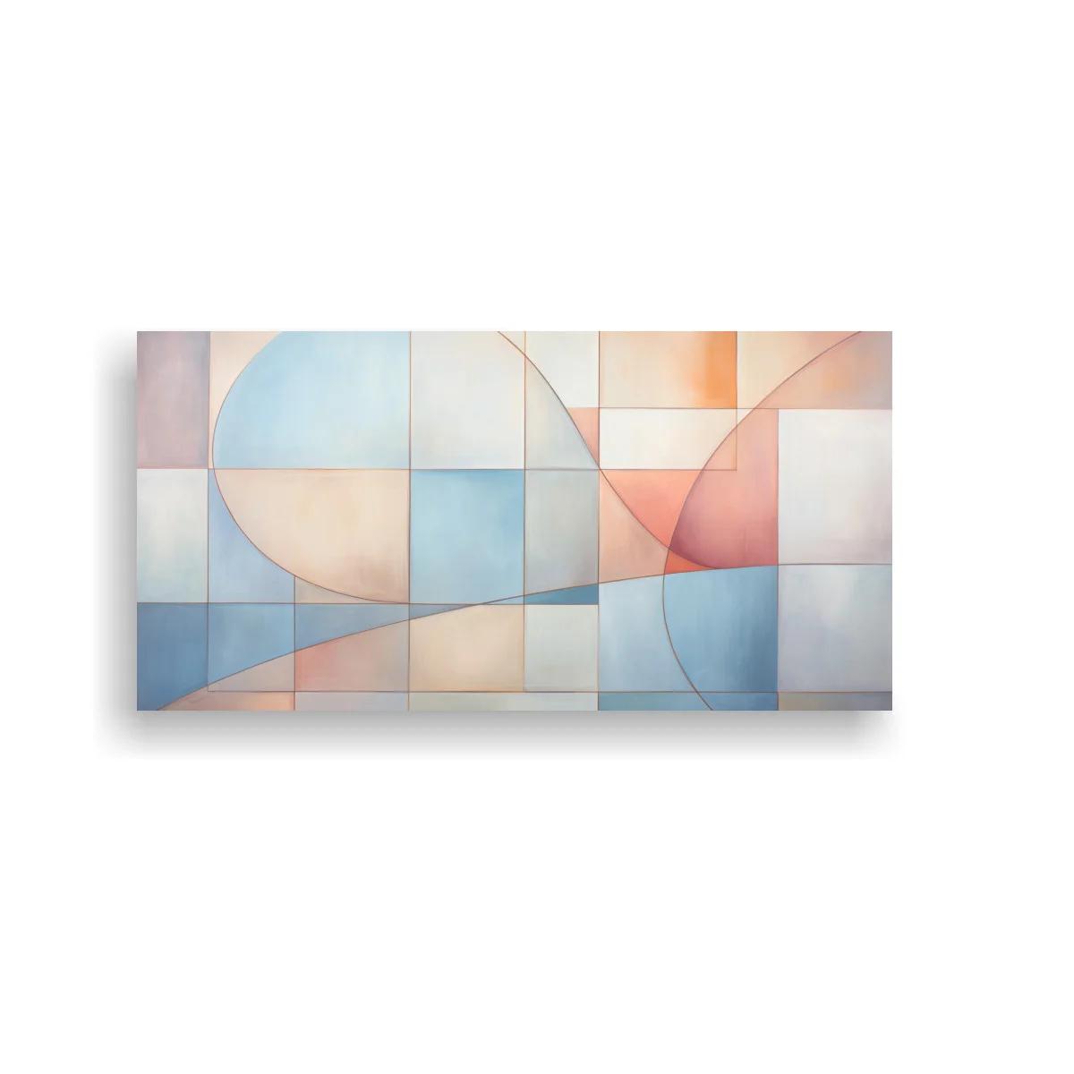 Cuadro composición geométrica abstracta con arcos y retícula