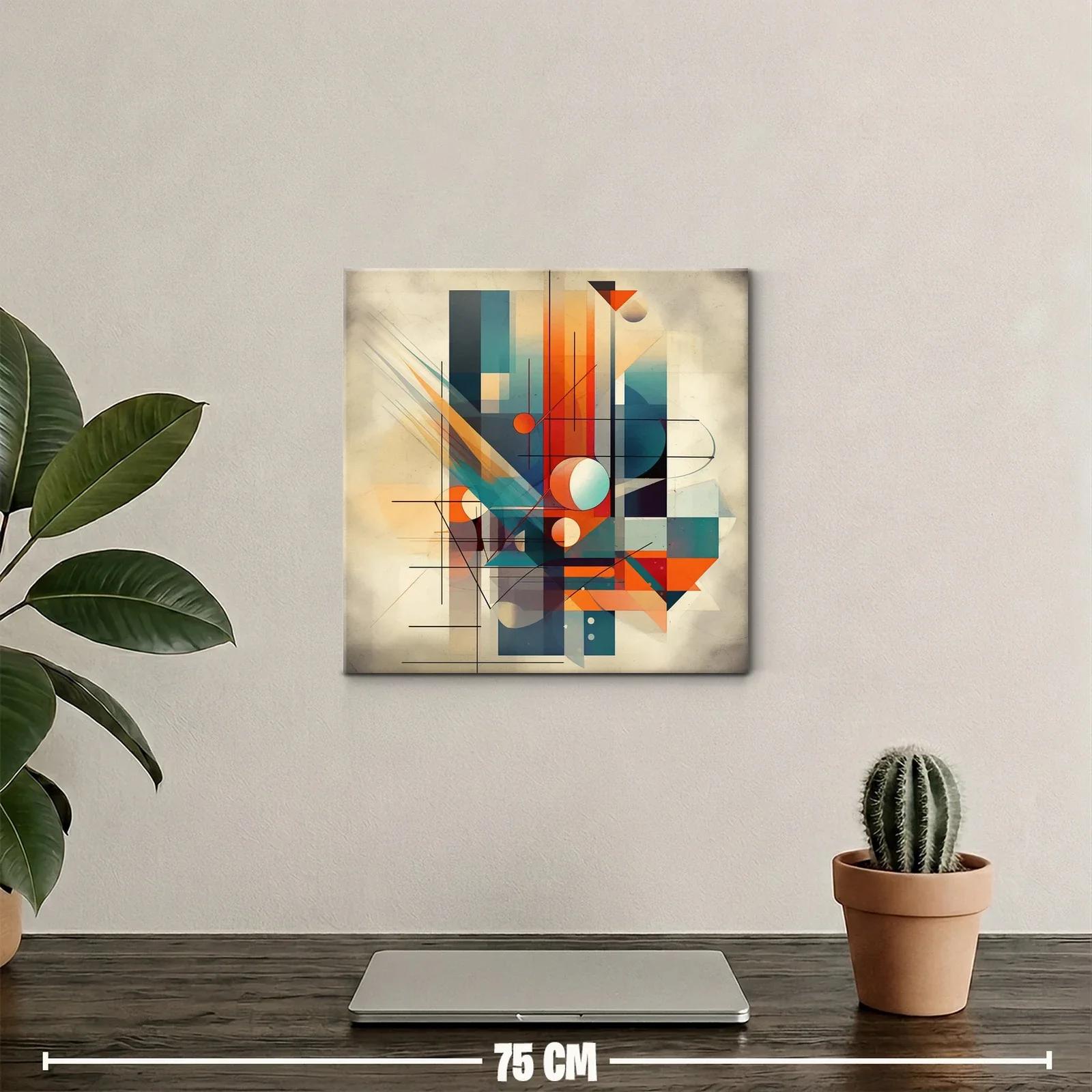 Composición geométrica vibrante con tonos cálidos y fríos — miniatura 2