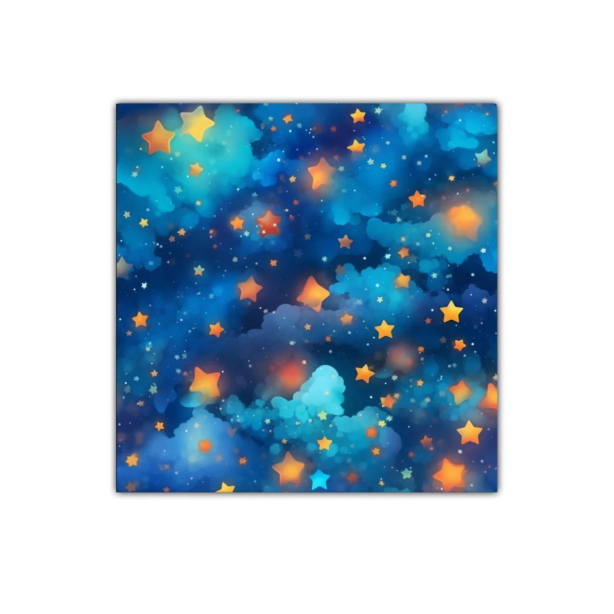 Cuadro Estrellas Brillantes en Fondo Azul Profundo