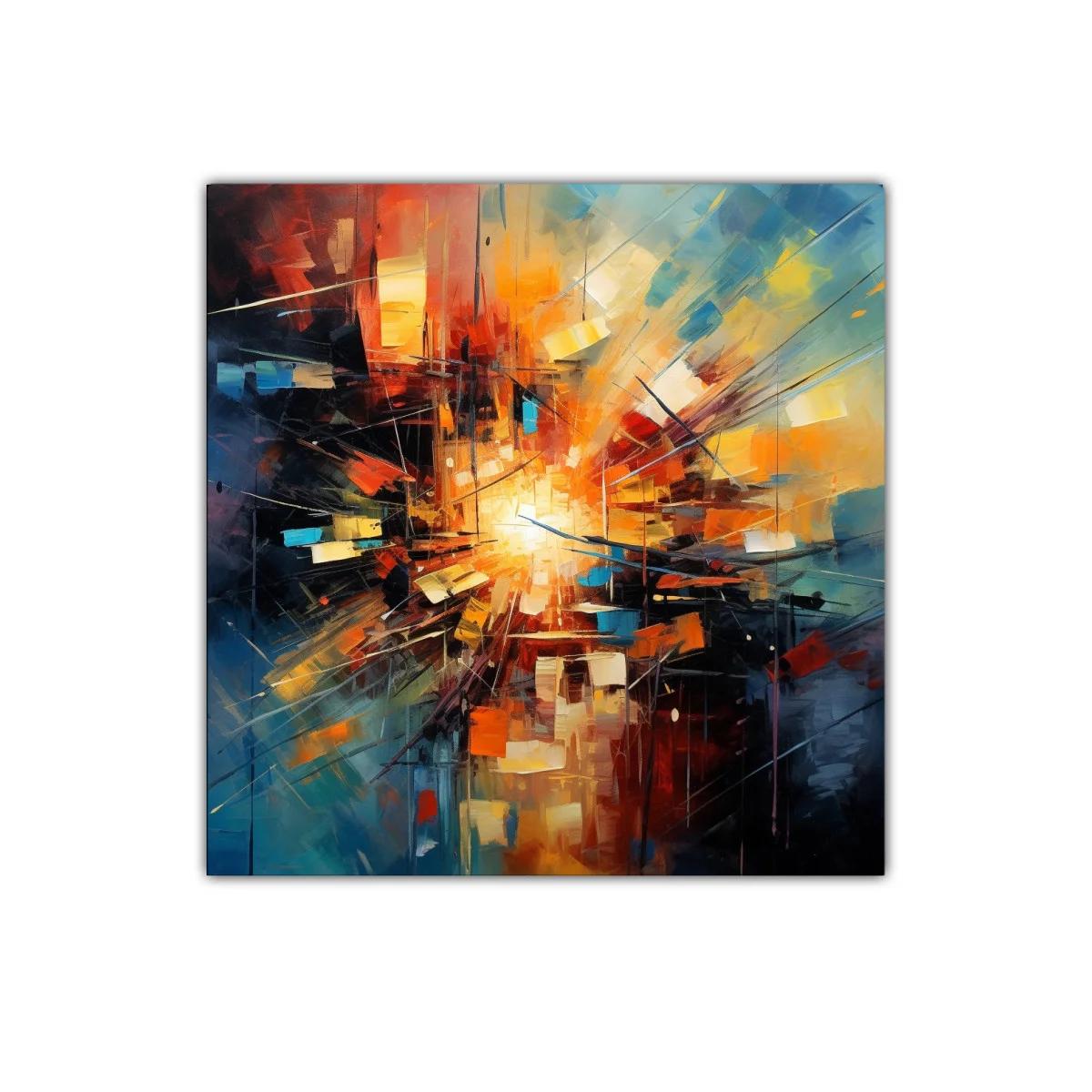 Explosión de colores vibrantes y líneas dinámicas en arte abstracto — miniatura 1