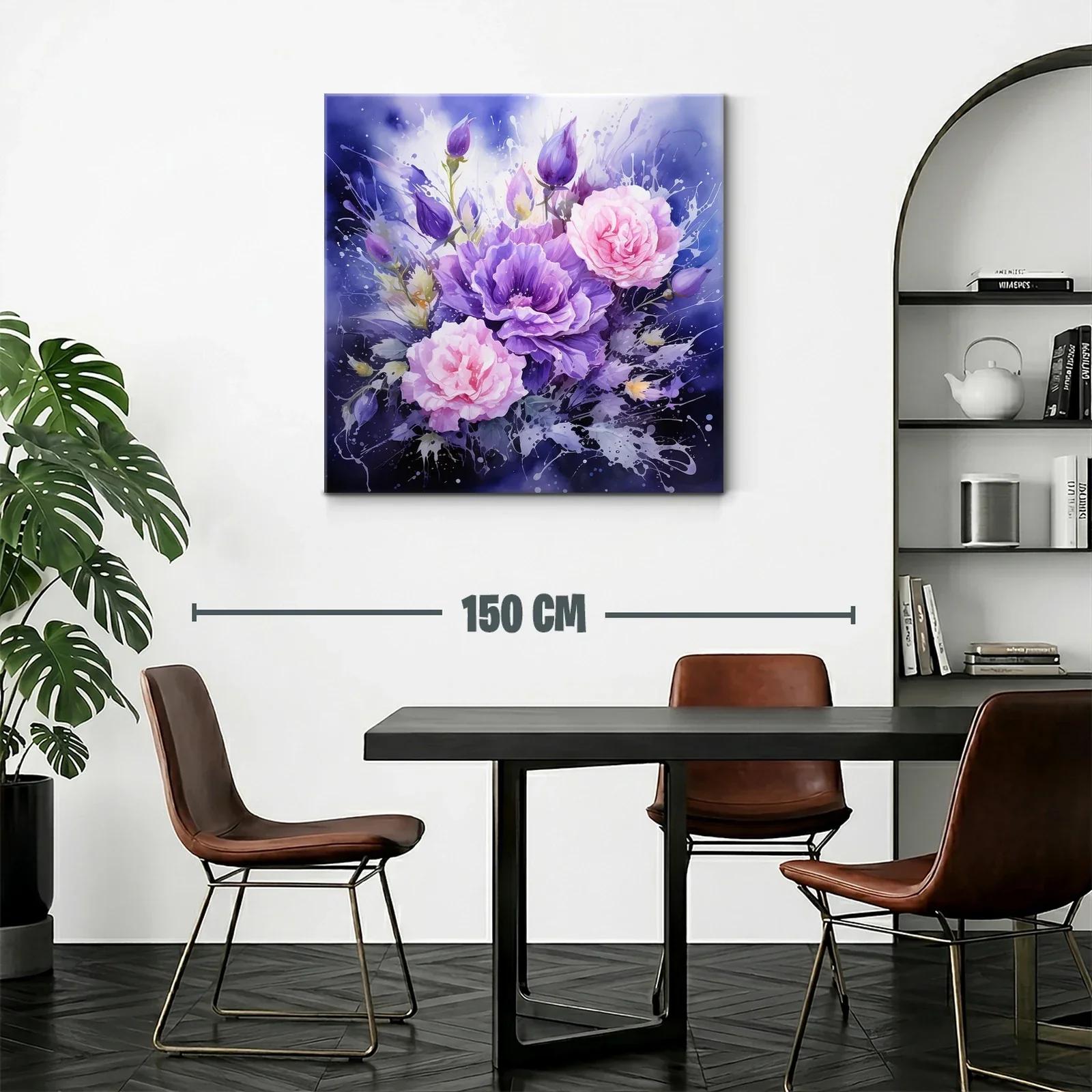 Ramo de flores en tonos violetas y rosa pastel — miniatura 2
