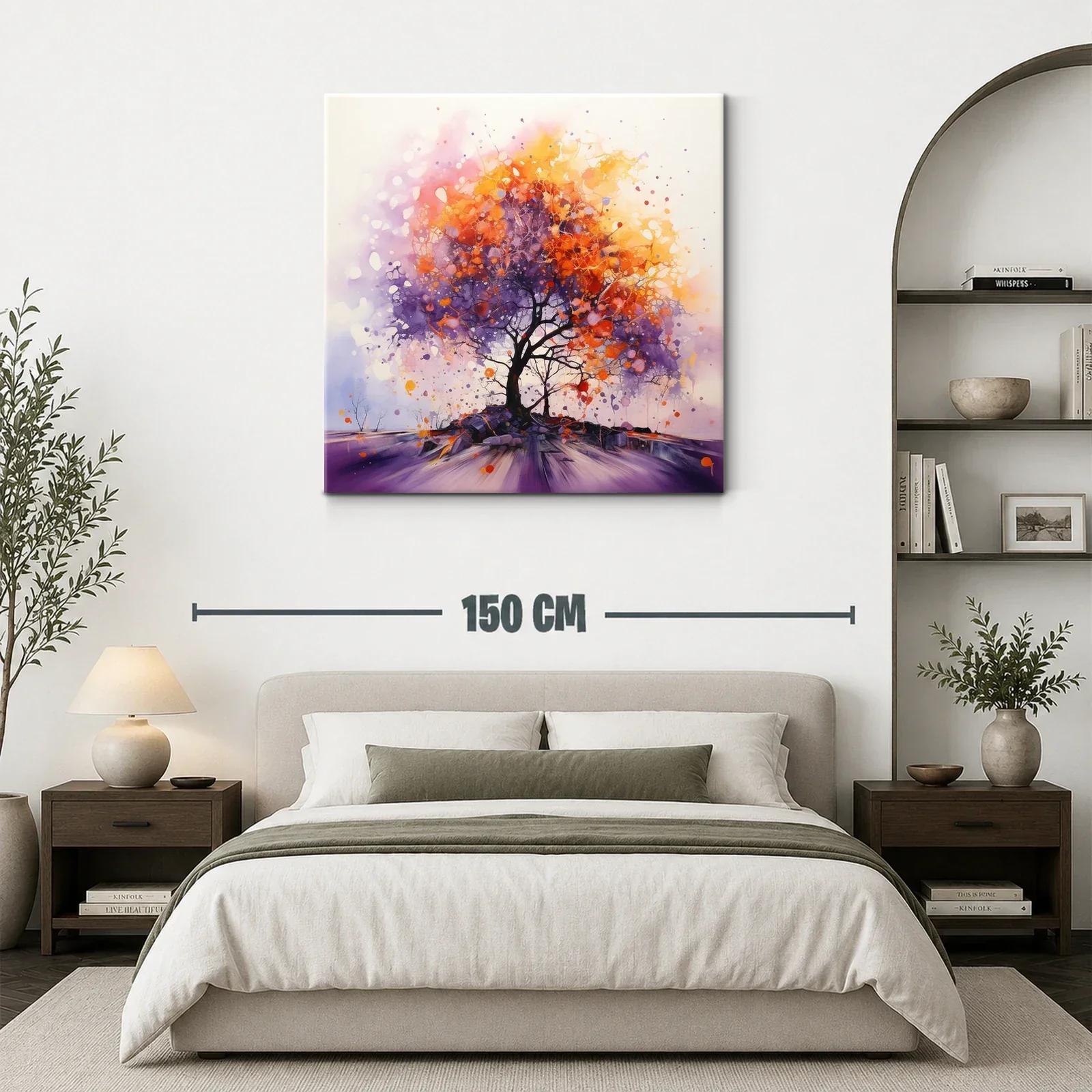 Árbol vibrante con tonos cálidos y morados en movimiento — miniatura 3
