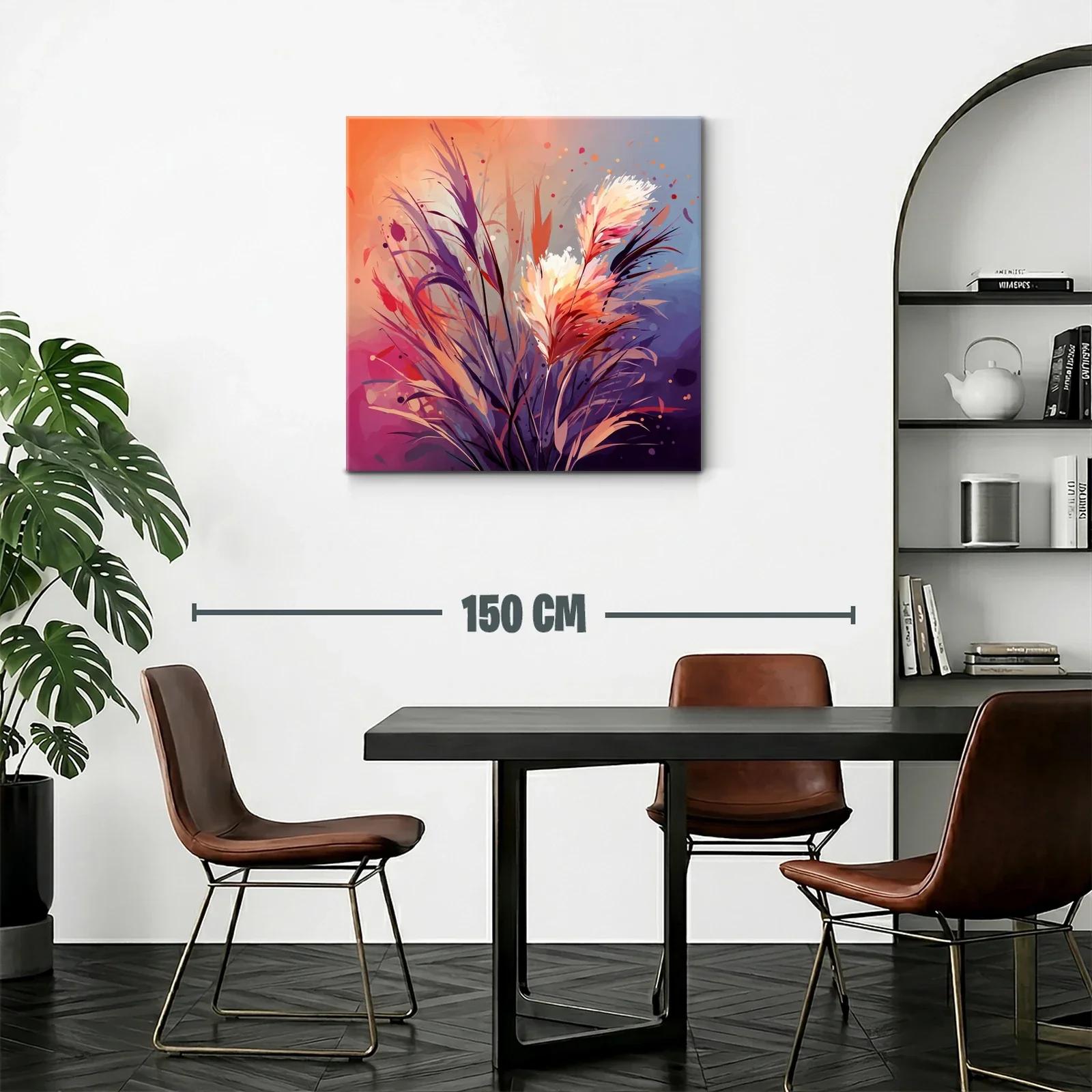 Composición abstracta de flores en tonos cálidos y fríos — miniatura 2