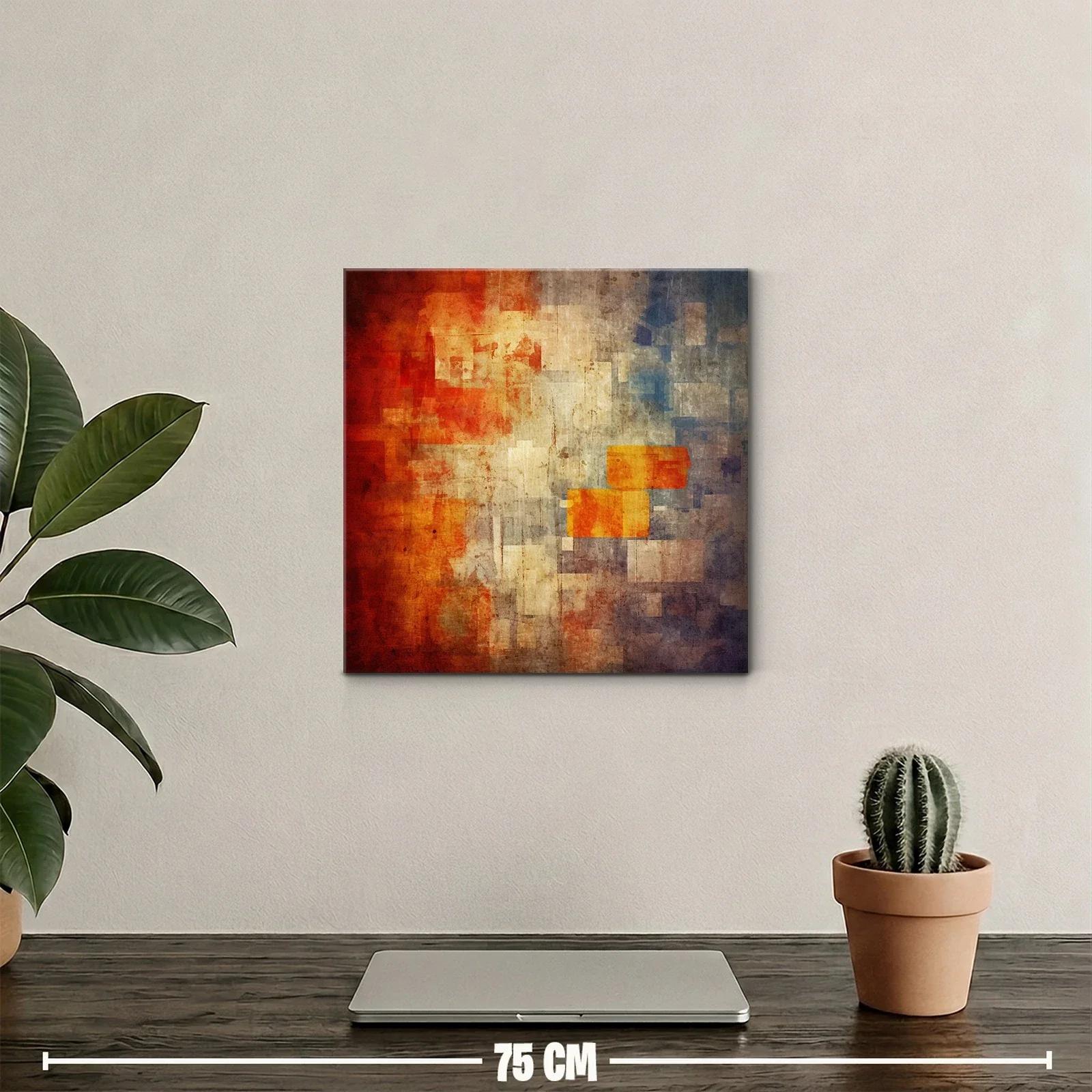 Composición abstracta en tonos cálidos y fríos contrastantes — miniatura 2