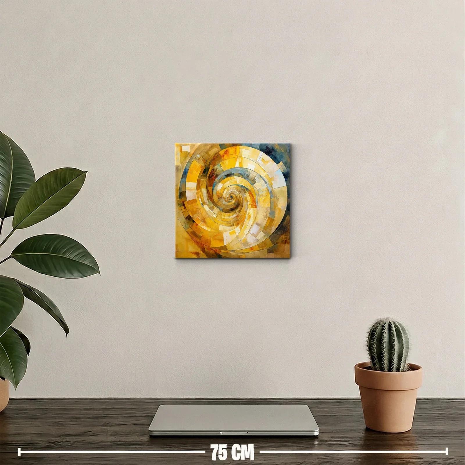 Cuadro decorativo con espiral abstracta en tonos cálidos — miniatura 2
