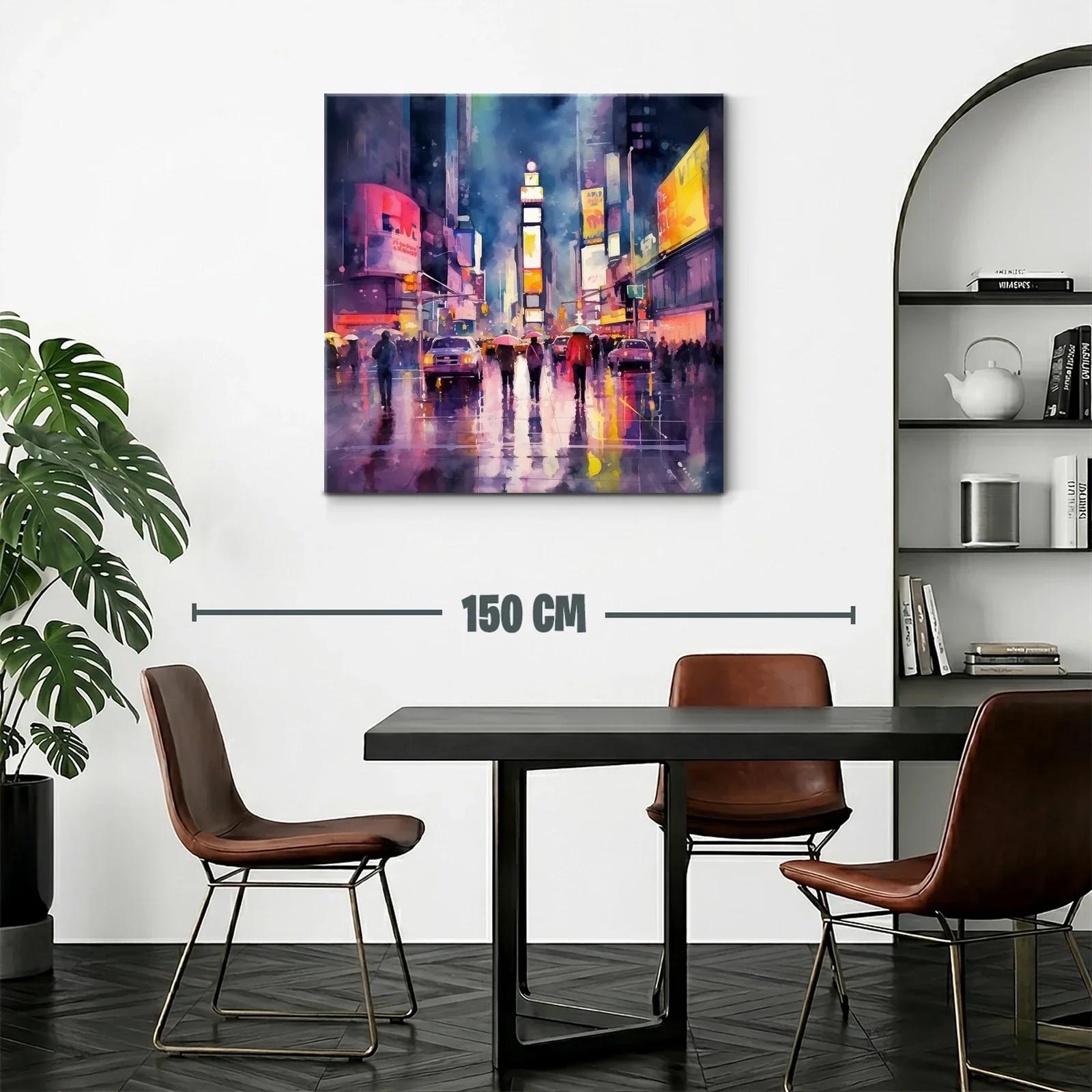 Atardecer lluvioso en ciudad moderna con luces vibrantes — miniatura 2