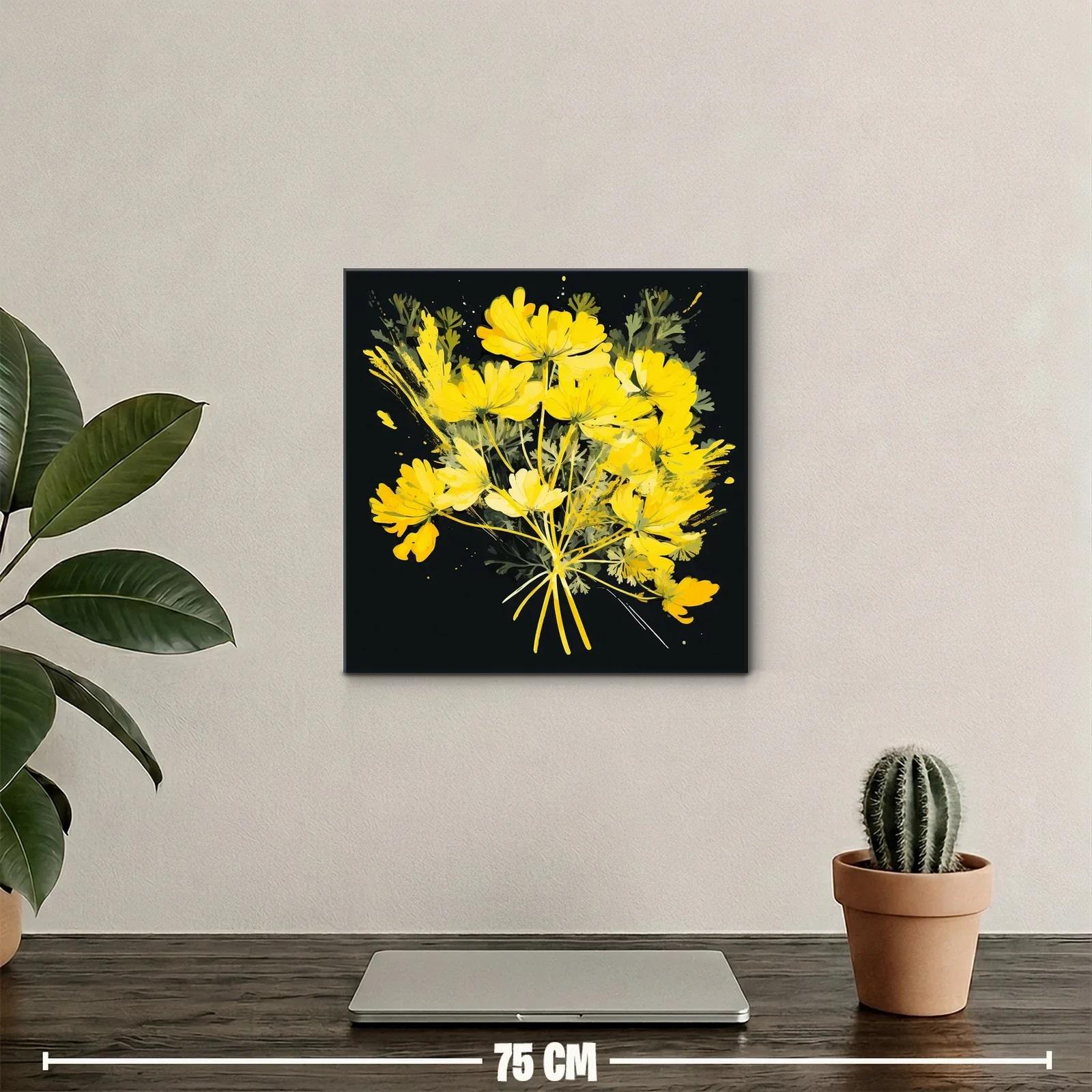 Ramo vibrante de flores amarillas con fondo oscuro — miniatura 2