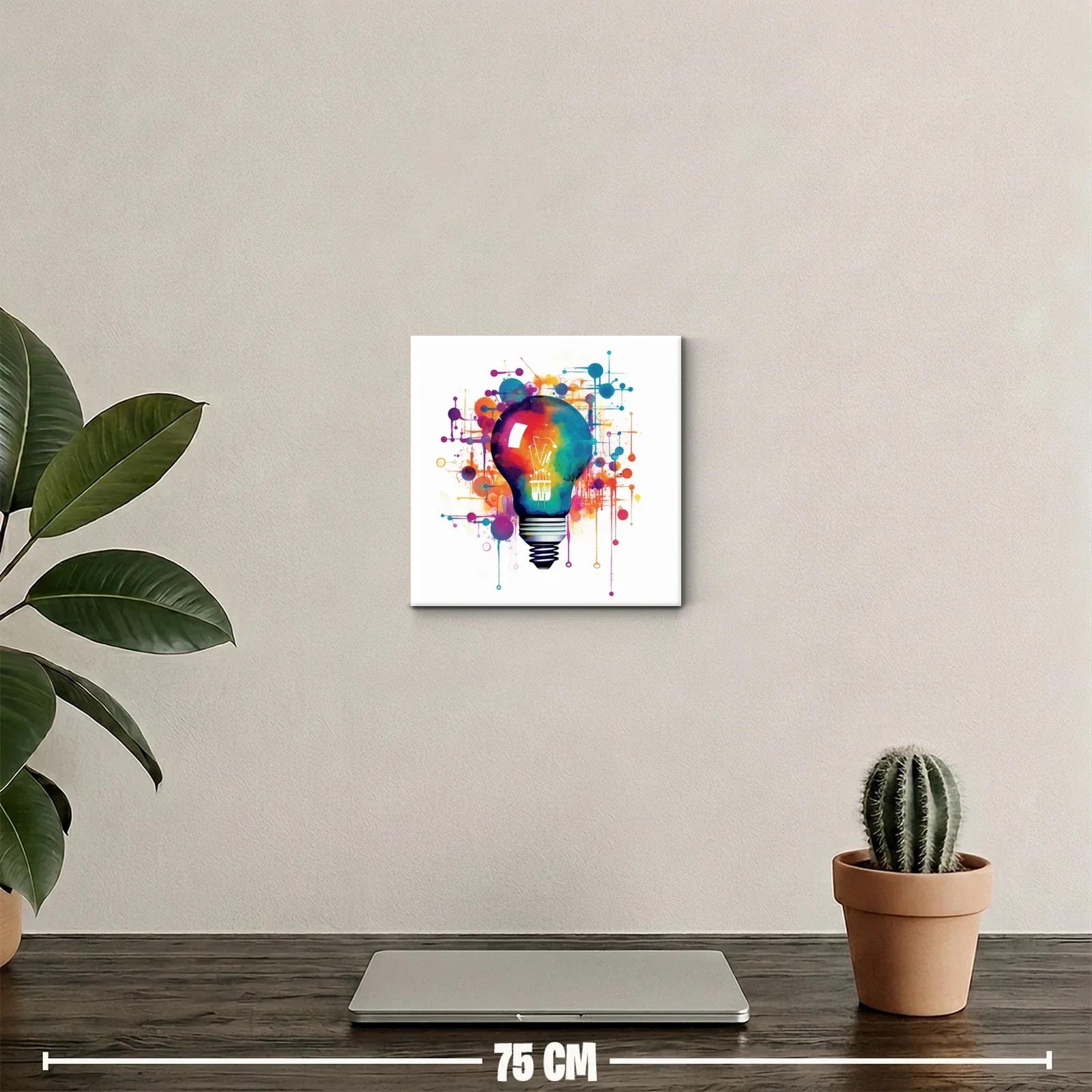 Cuadro decoración bombilla llena de color y energía creativa — miniatura 2