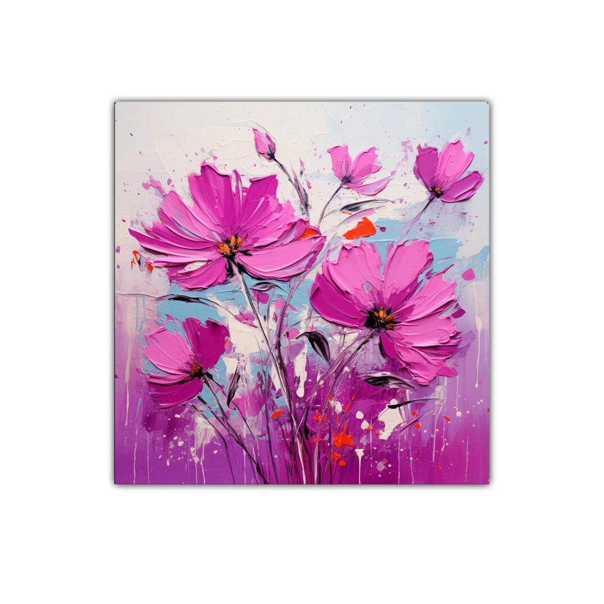 Cuadro decorativo flores fucsias vibrantes y delicadas — imagen principal
