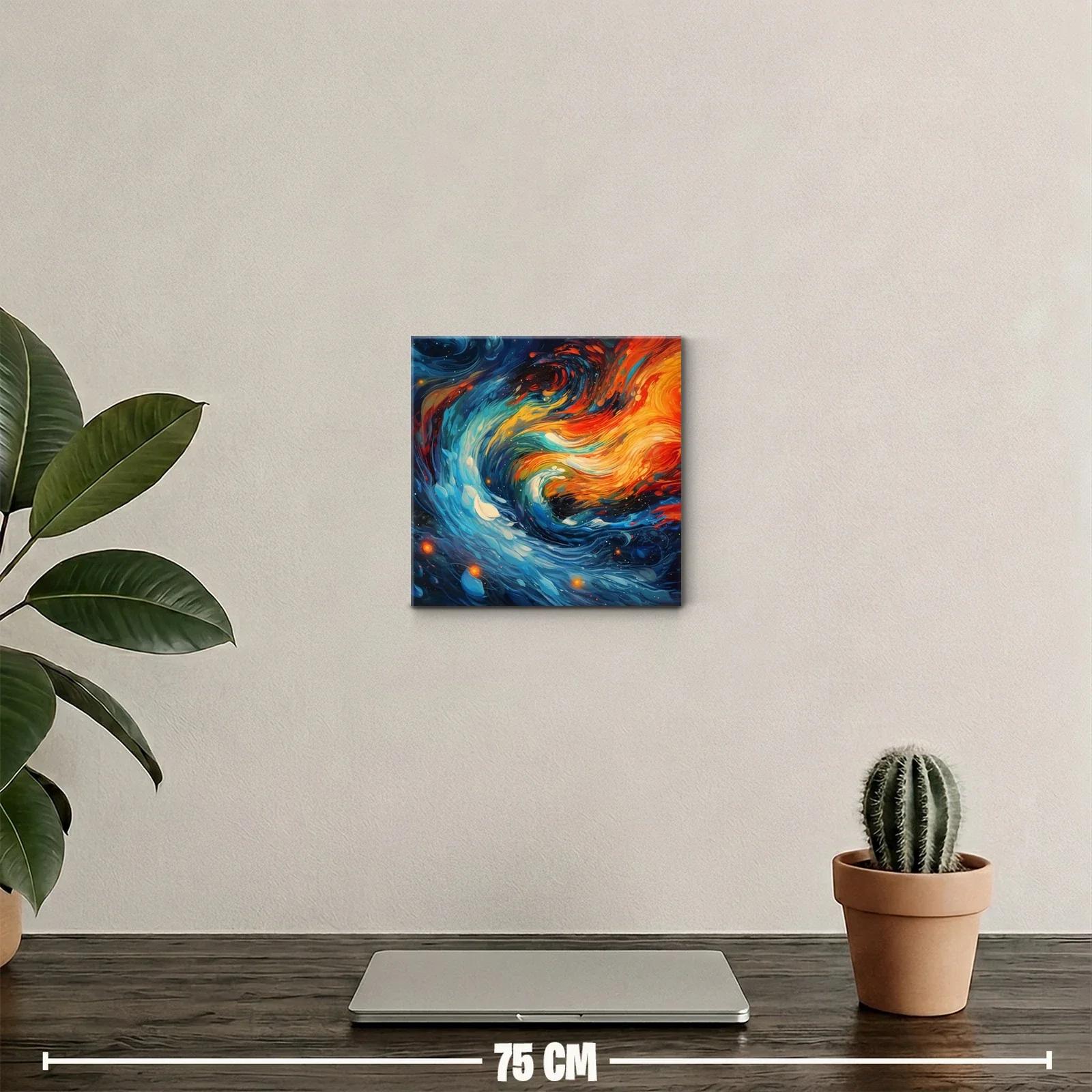 Cuadro abstracto con remolino de colores vibrantes — miniatura 2