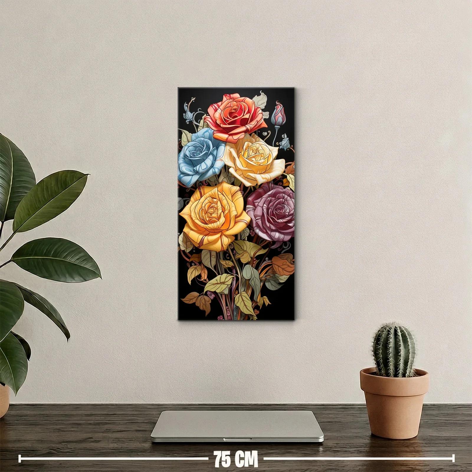 Cuadro ramo de rosas con pajaritos — miniatura 2