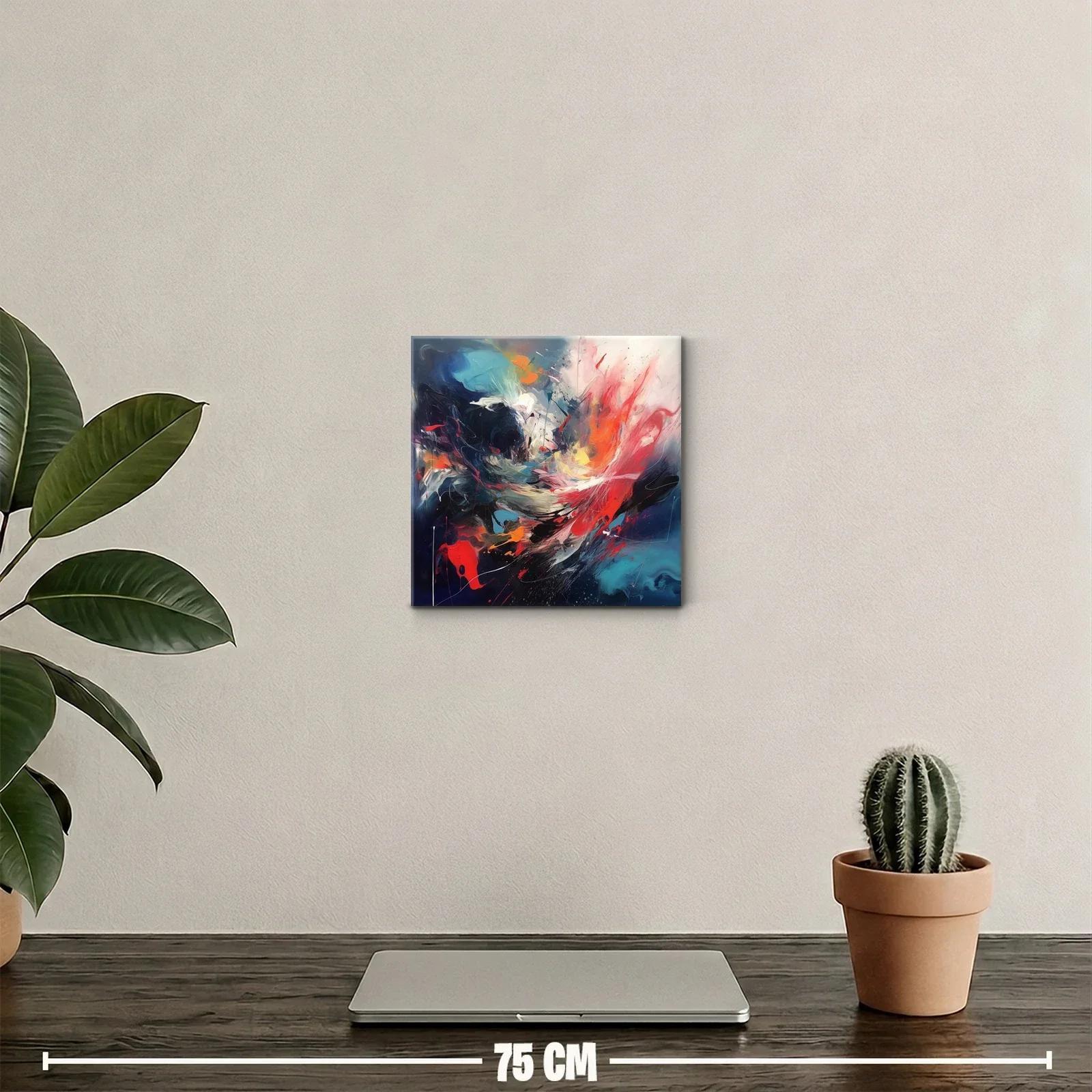 Cuadro abstracto con explosión de colores vibrantes y dinámicos — miniatura 2