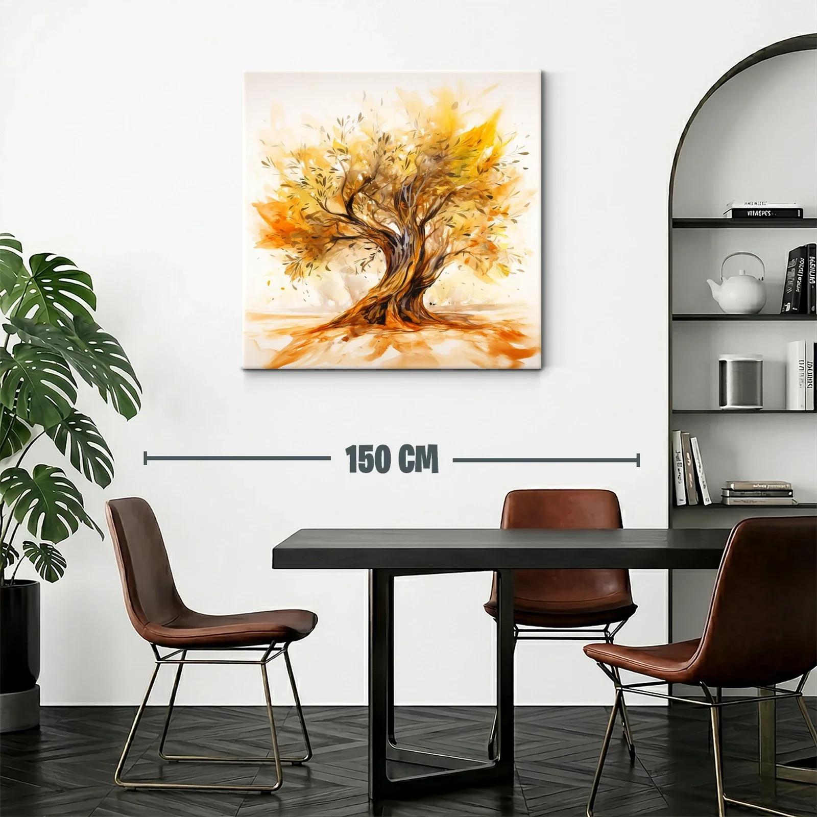 Árbol dorado con ramas entrelazadas y hojas cálidas — miniatura 2