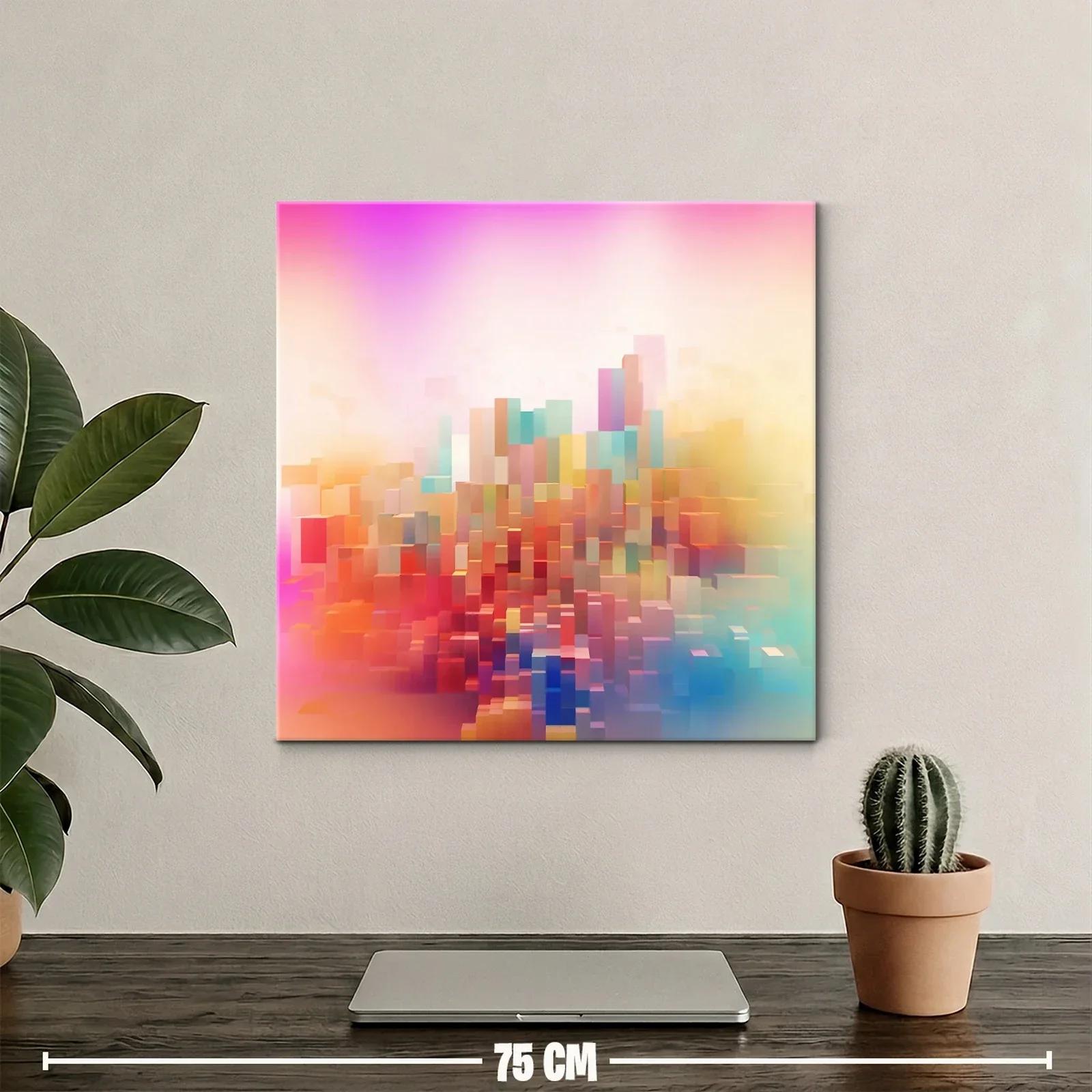 Composición abstracta en tonos cálidos y pastel vibrante — miniatura 2