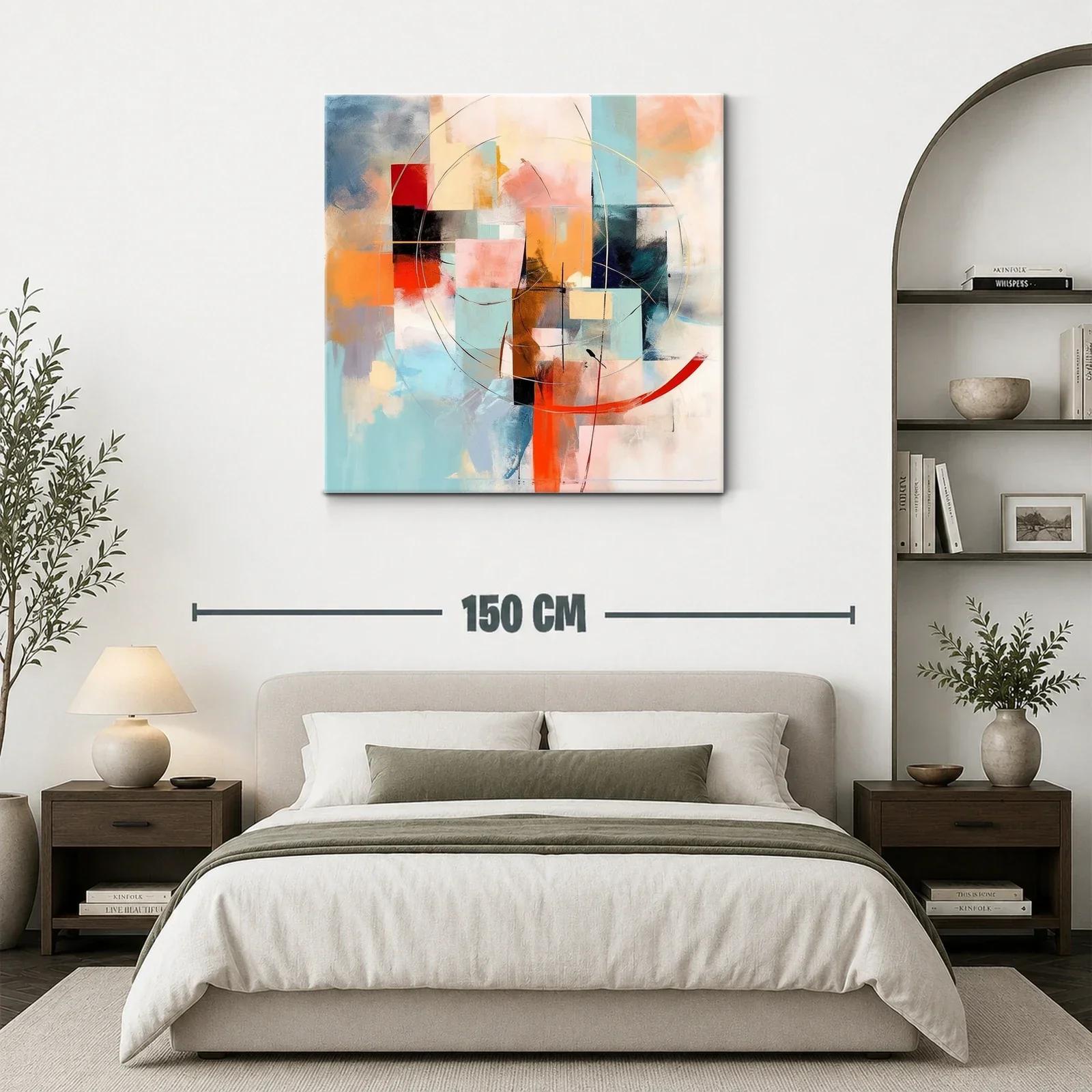 Composición abstracta con tonos cálidos y fríos equilibrados — miniatura 3