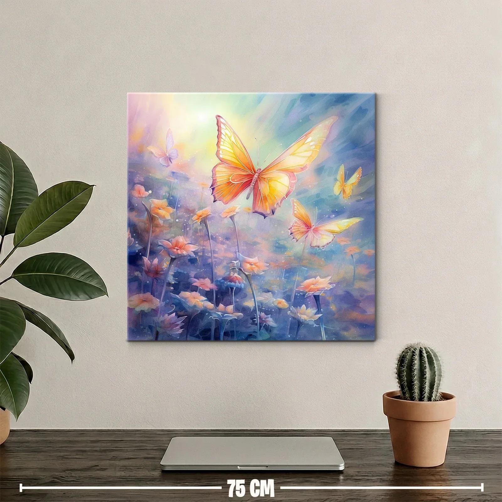 Mariposas luminosas en campo de flores encantado — miniatura 2