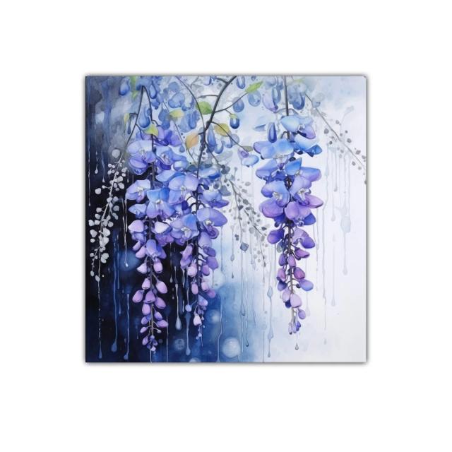 Elegancia floral con delicadas flores en tonos morados y azules