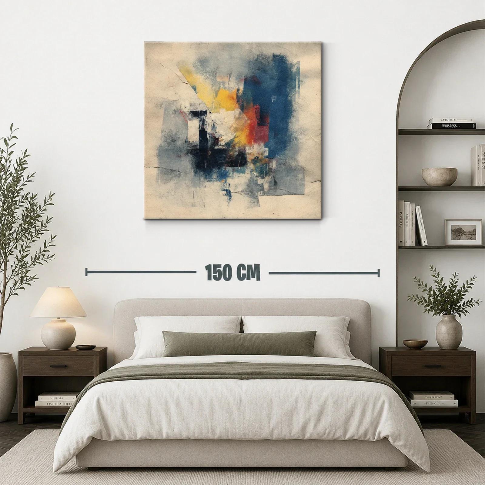 Composición abstracta con tonos cálidos y fríos mezclados — miniatura 3