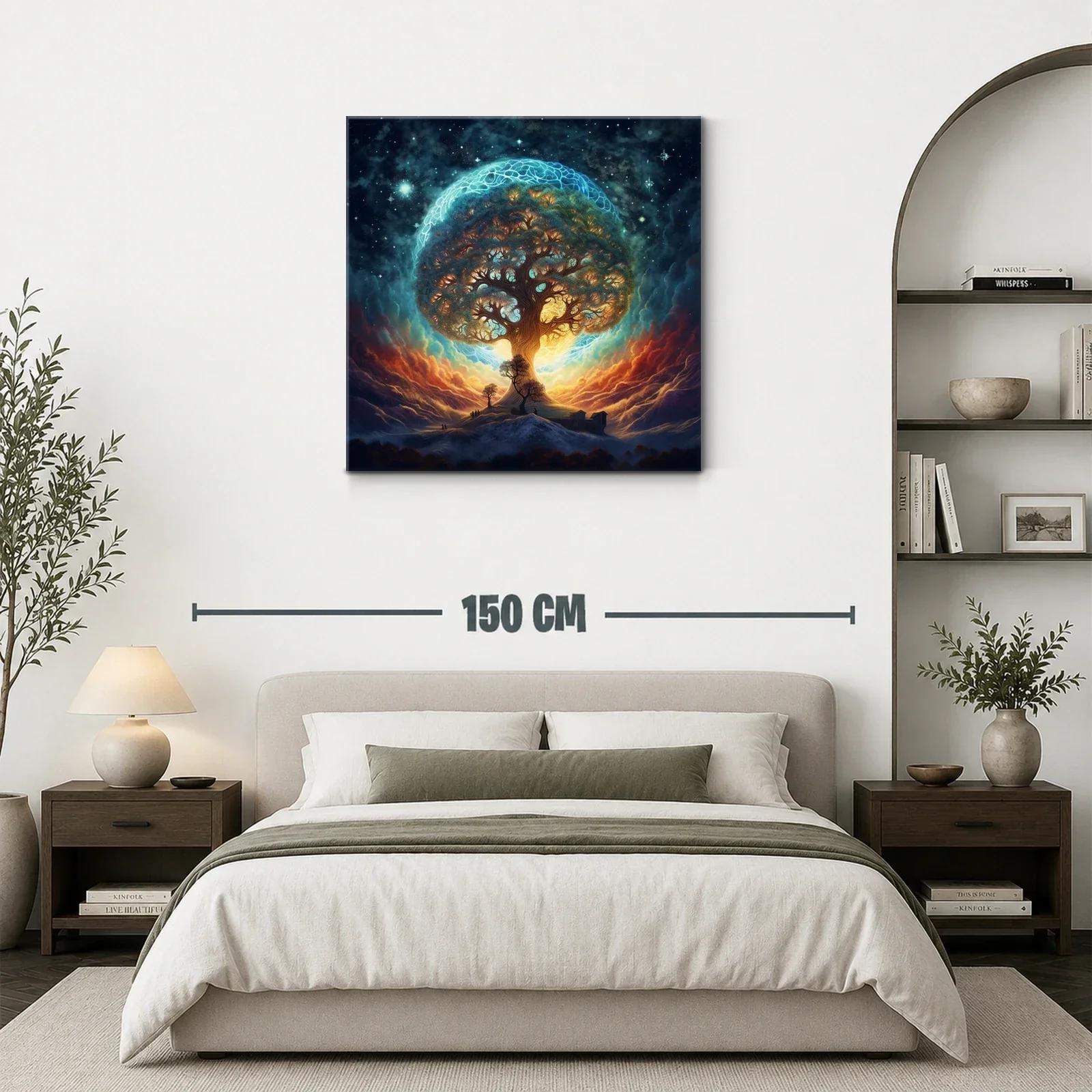 Árbol de la vida iluminado en cielo estrellado místico — miniatura 3