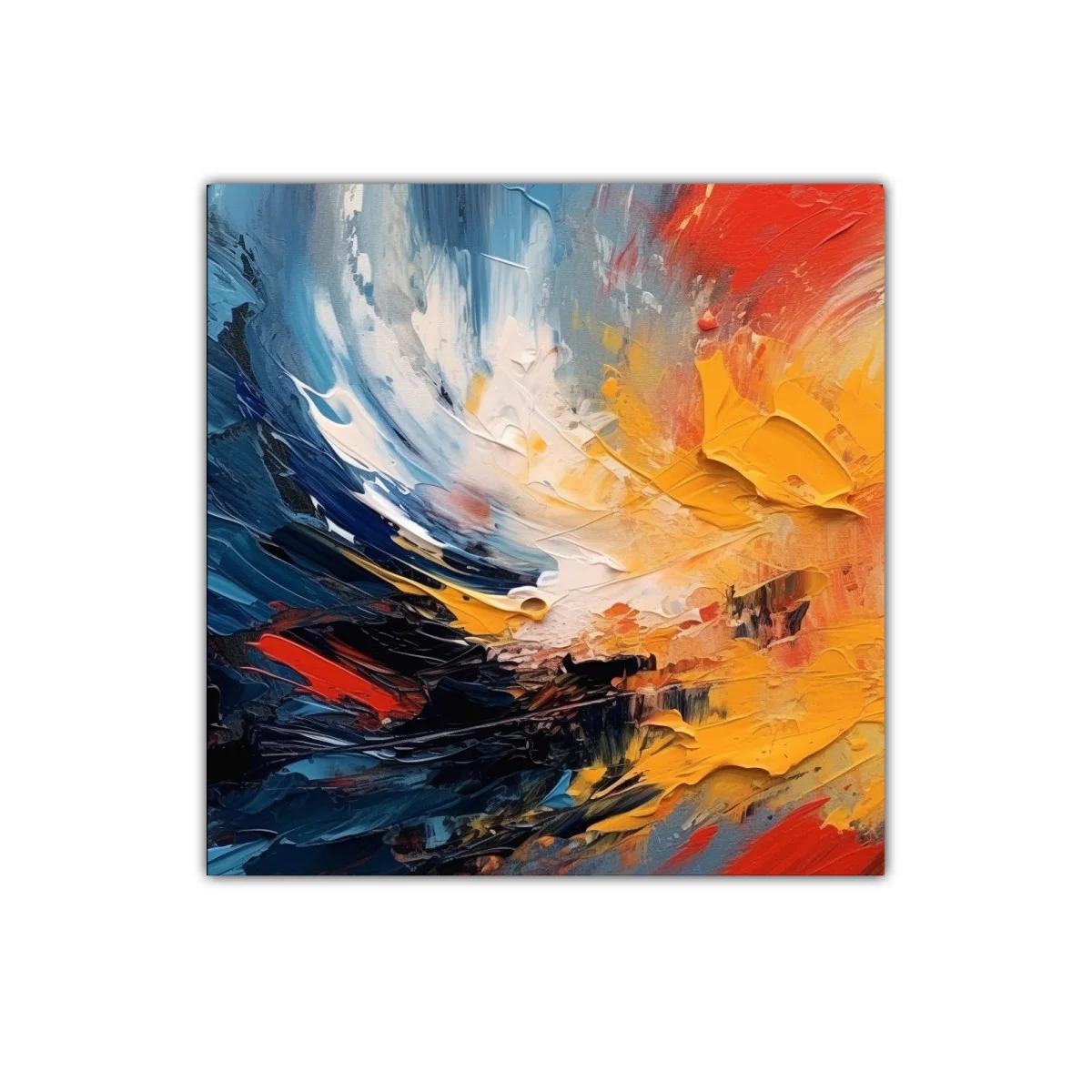 Cuadro abstracto con explosión dinámica de colores vivos — miniatura 1