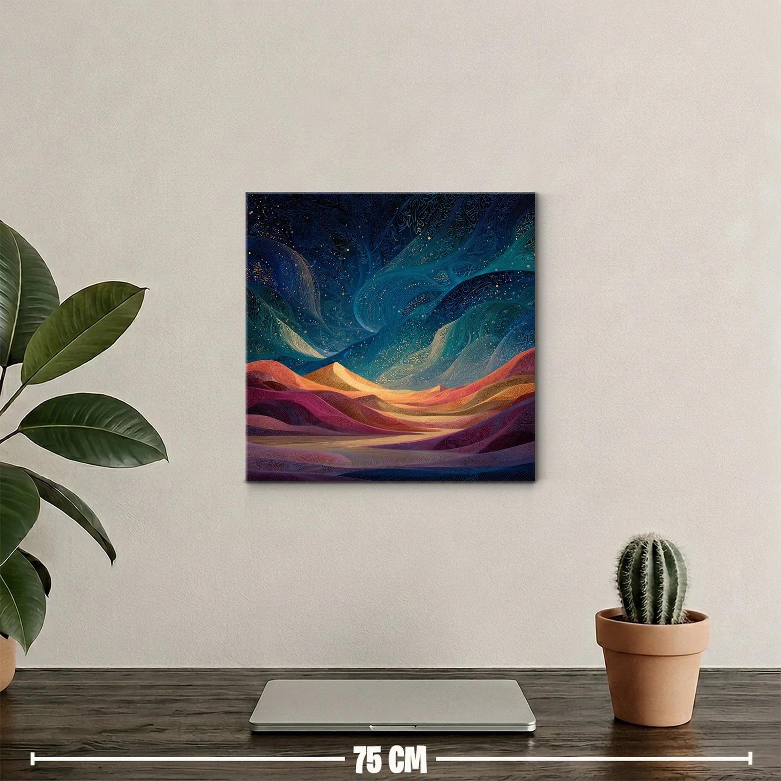 Paisaje onírico con montañas y cielo estrellado vibrante — miniatura 2