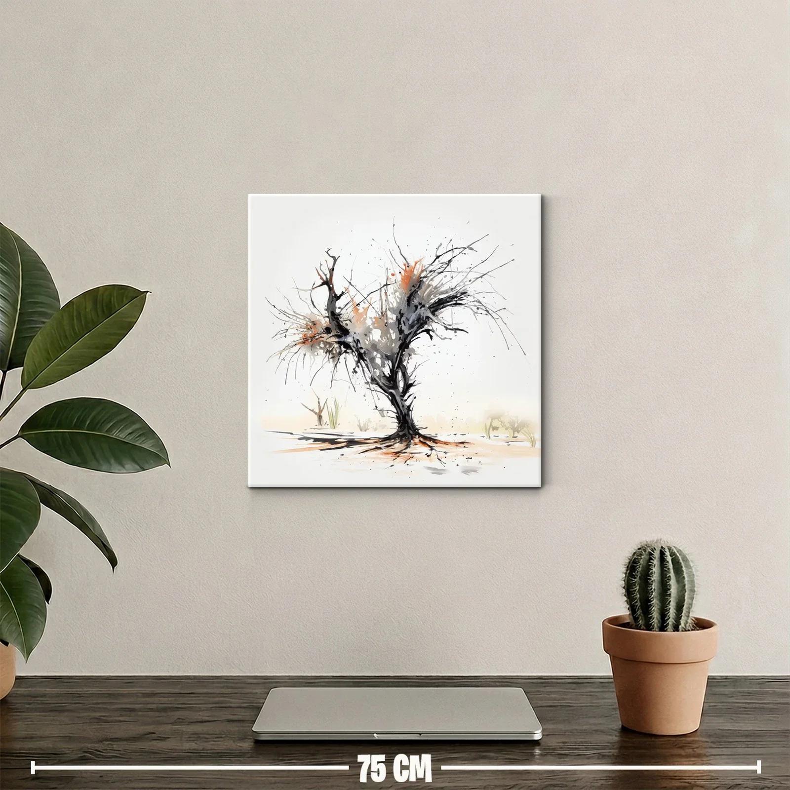 Árbol abstracto en tonos tierra y negro impactante — miniatura 2