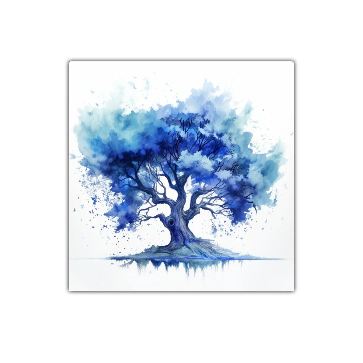 Árbol en tonos azules con estilo acuarela moderno — imagen principal
