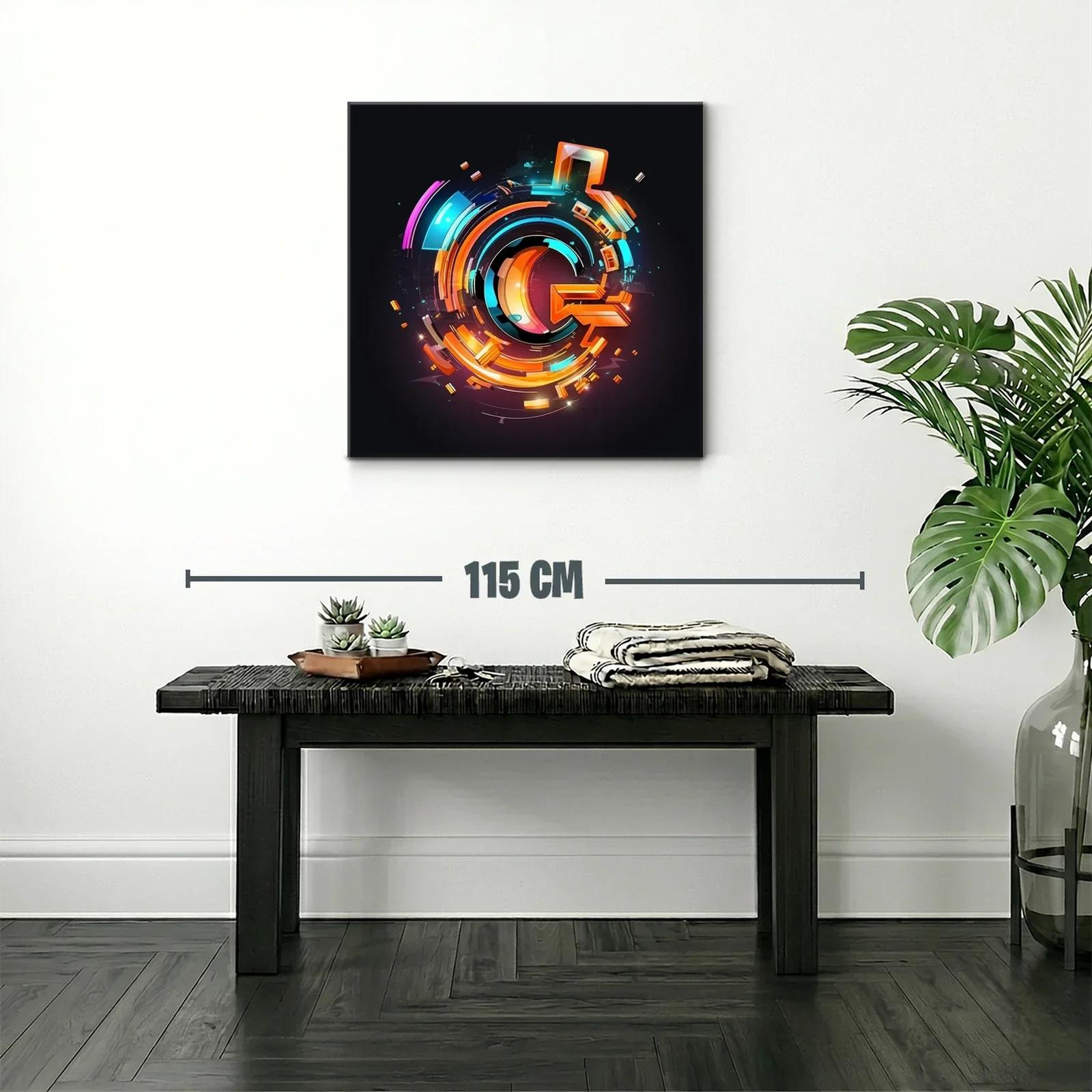 Composición abstracta dinámica en tonos cálidos y fríos vivos — miniatura 2