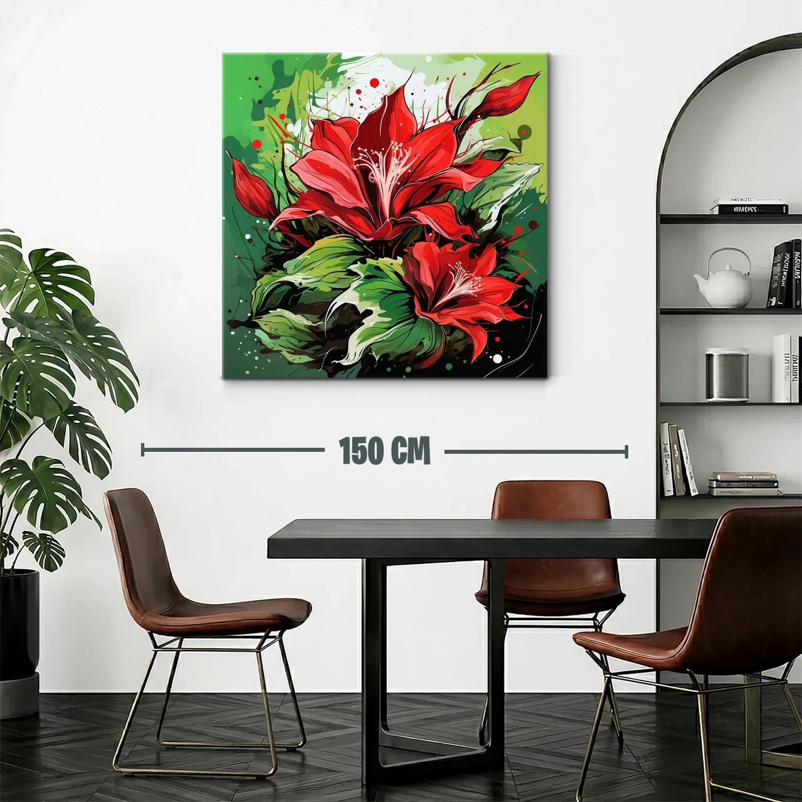 Flor roja vibrante con hojas verdes en contraste — miniatura 2