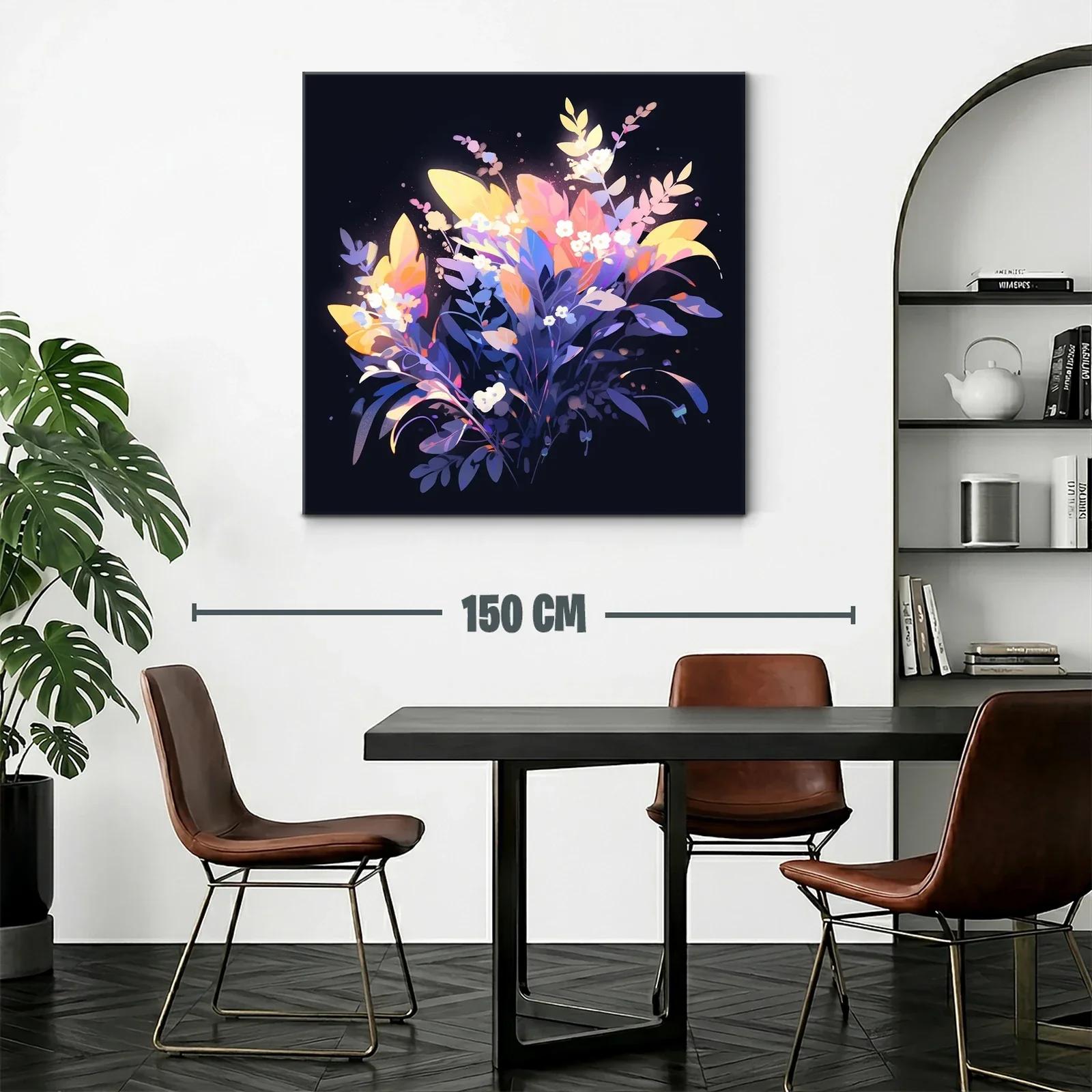 Ramo de flores iluminadas con tonos cálidos y fríos — miniatura 2
