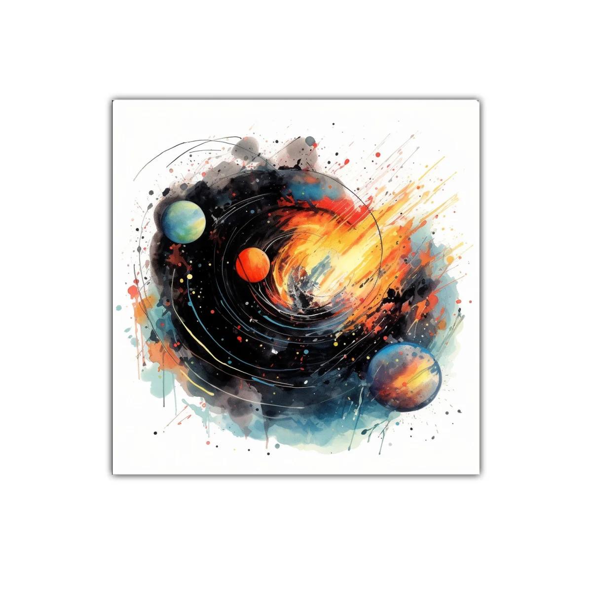 Explosión Cósmica con Planetas en Movimiento — imagen principal