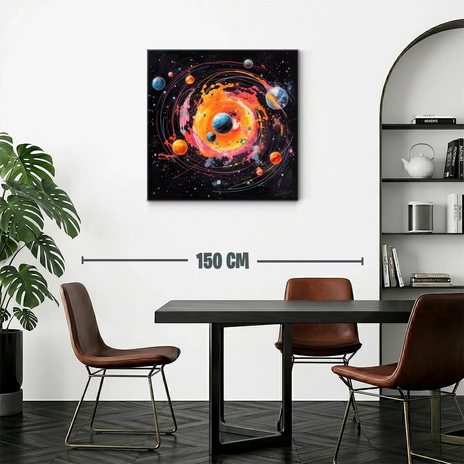 Explosión cósmica con planetas en órbitas vibrantes — miniatura 2