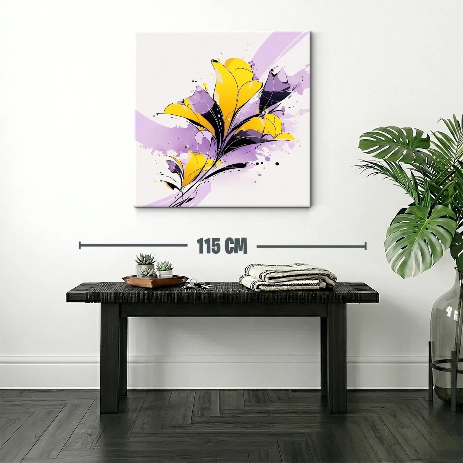 Cuadro floral moderno en tonos vivos y suaves contrastes — miniatura 2