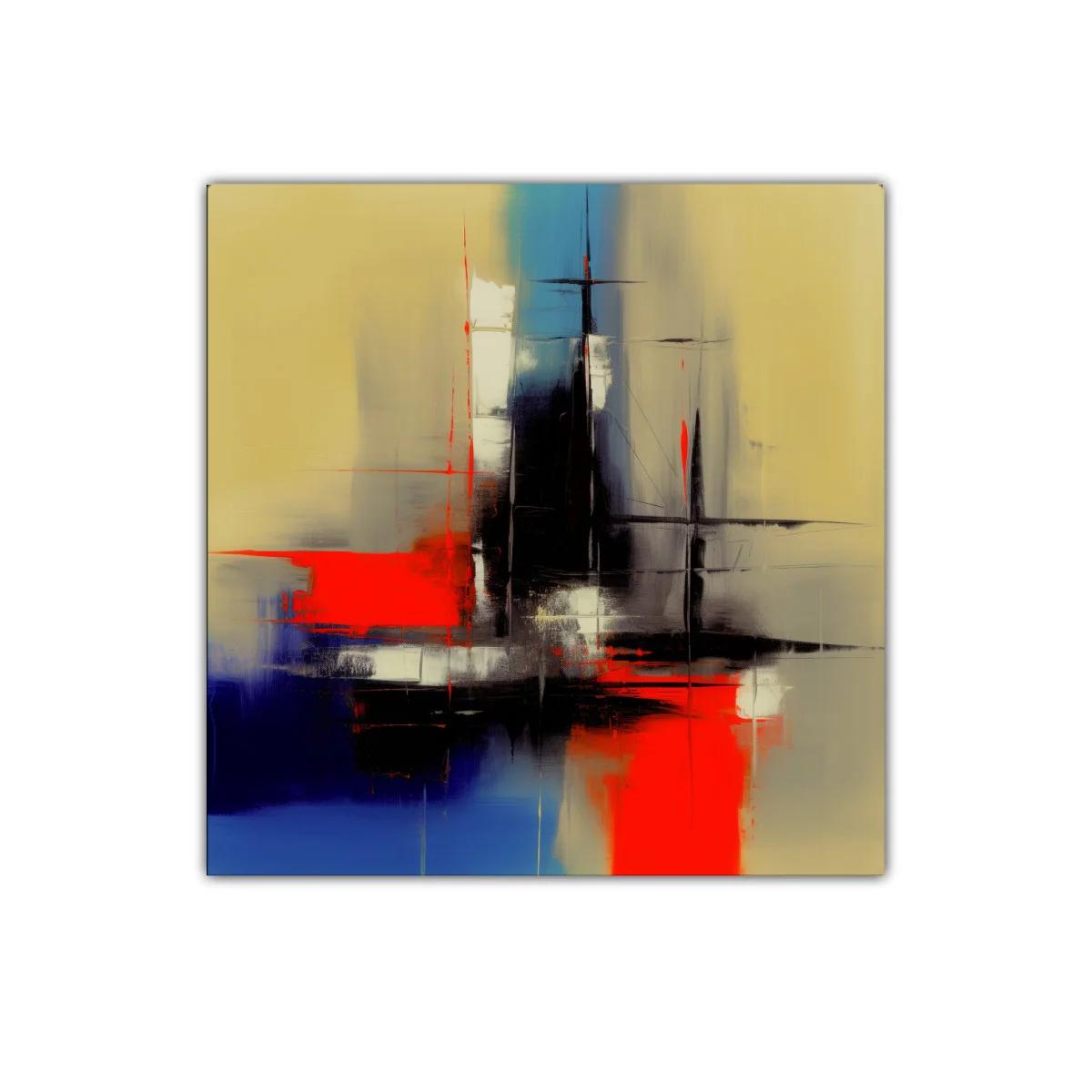 Cuadro abstracto con vibrantes contrastes y líneas dinámicas — imagen principal