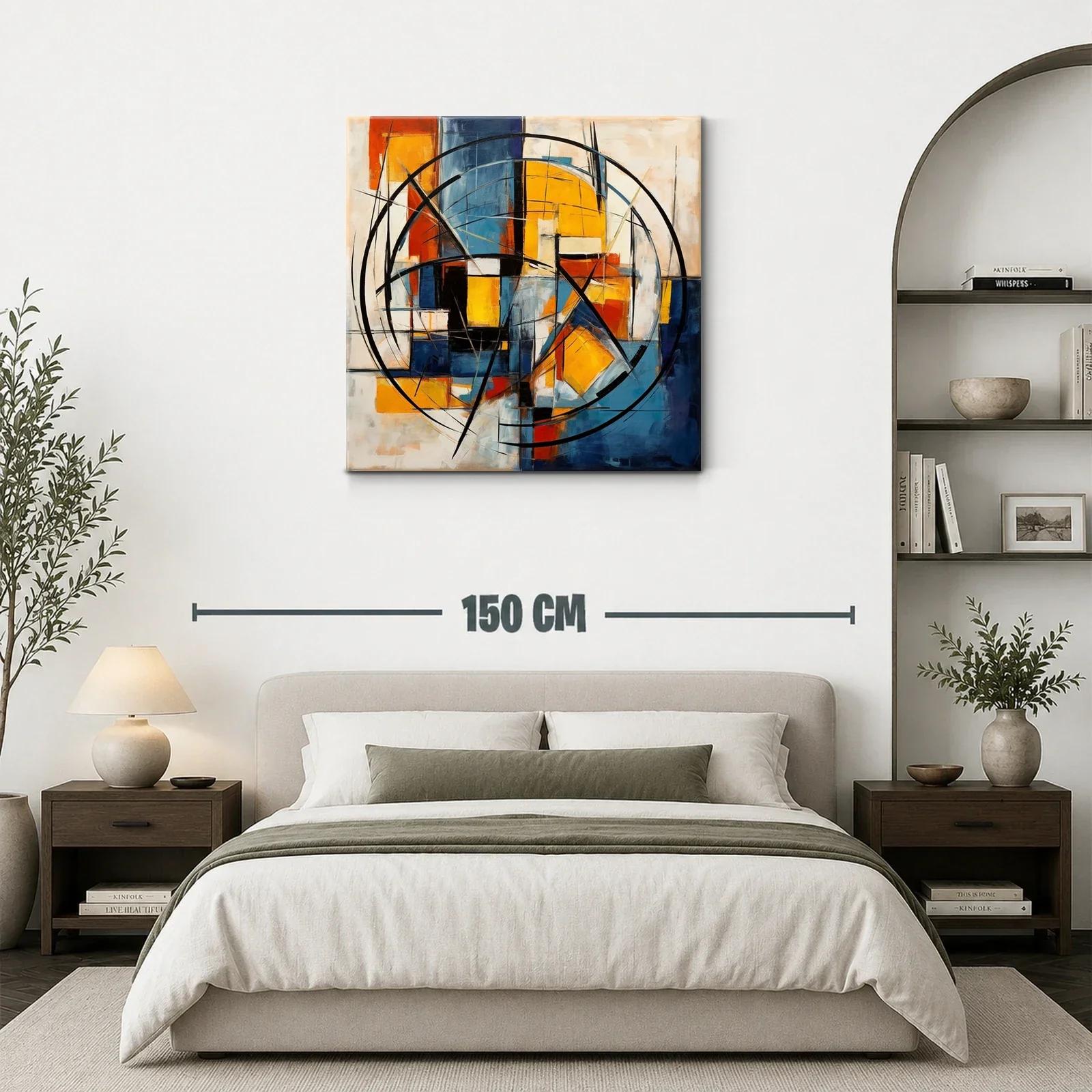 Composición abstracta en tonos cálidos y fríos equilibrados — miniatura 3