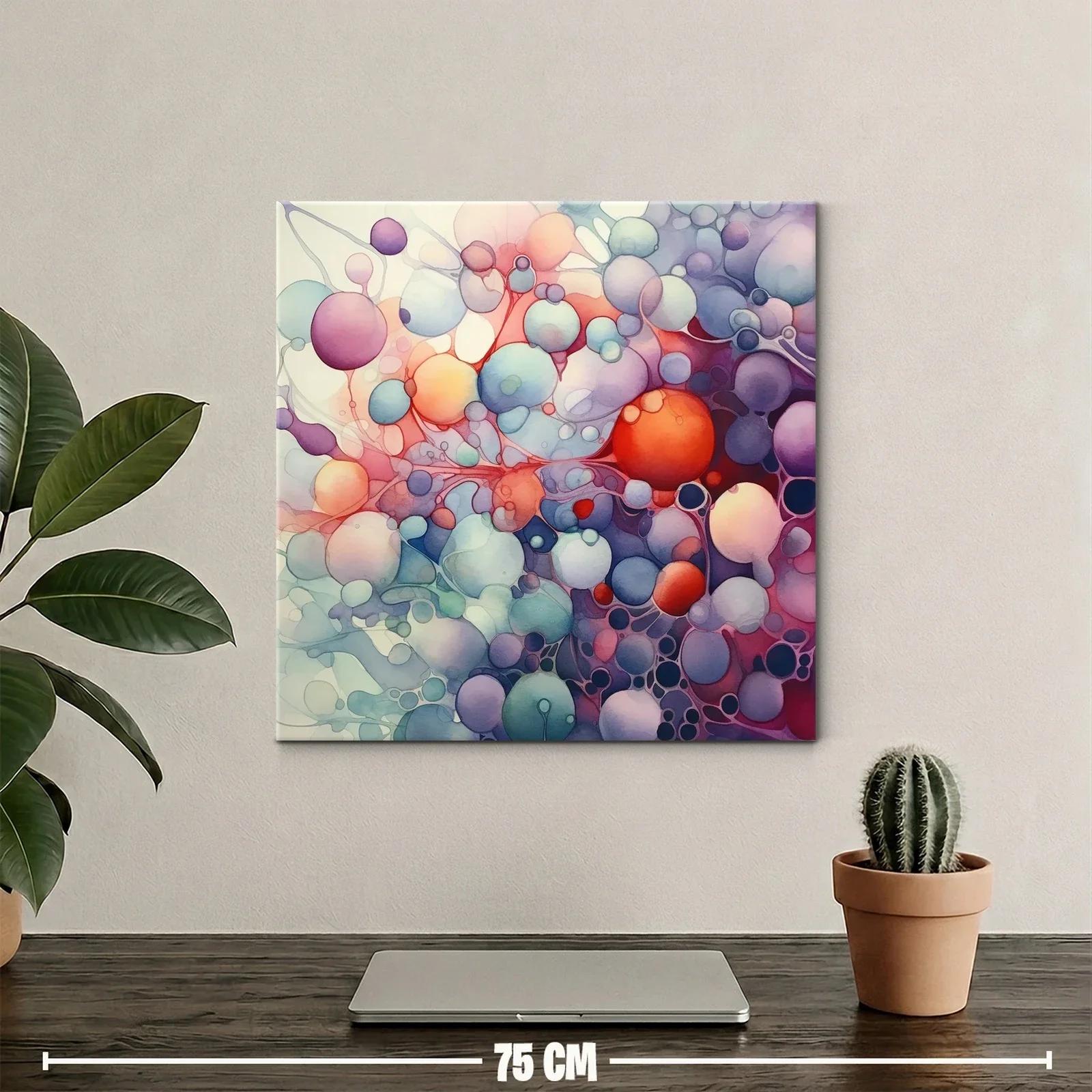 Composición abstracta con burbujas en tonos pastel y vivos — miniatura 2