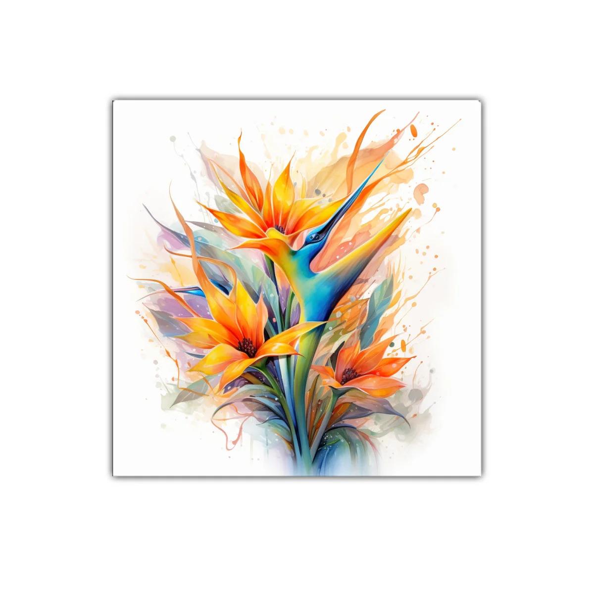 Exuberante ave exótica entre flores vibrantes y coloridas — imagen principal